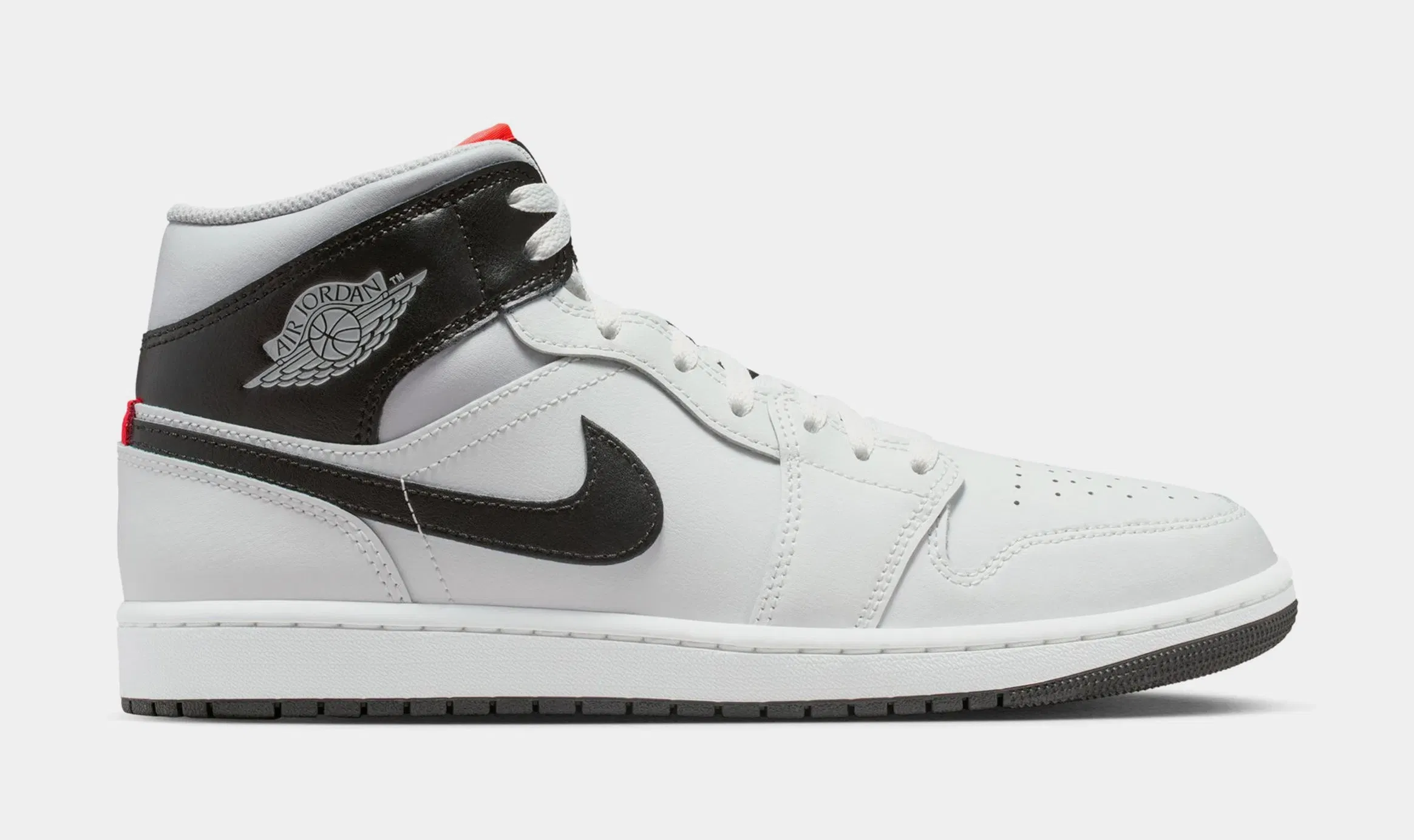 Air Jordan 1 Mid Mens Lifestyle Shoes (Summit White/Black/Neutral Grey)