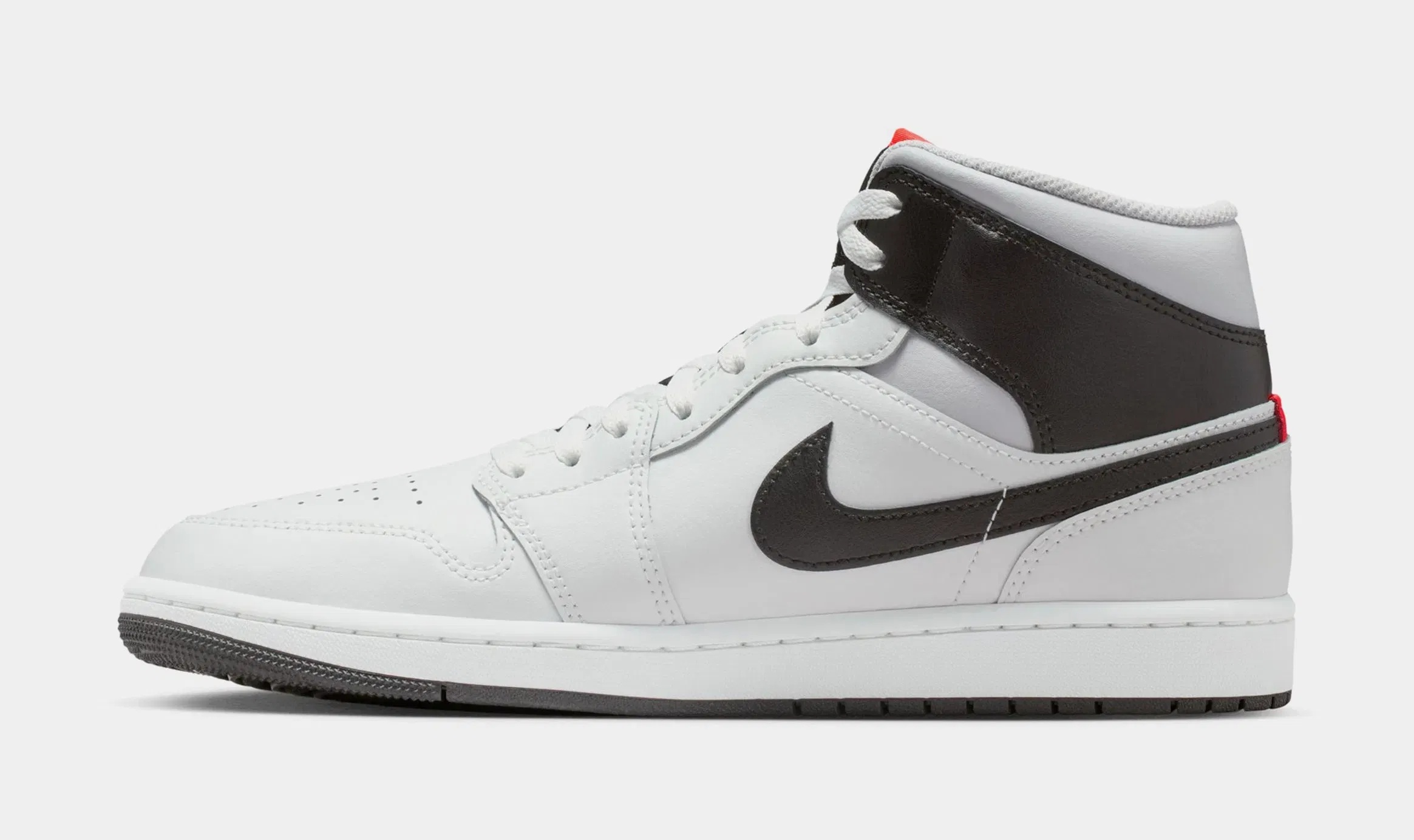 Air Jordan 1 Mid Mens Lifestyle Shoes (Summit White/Black/Neutral Grey)