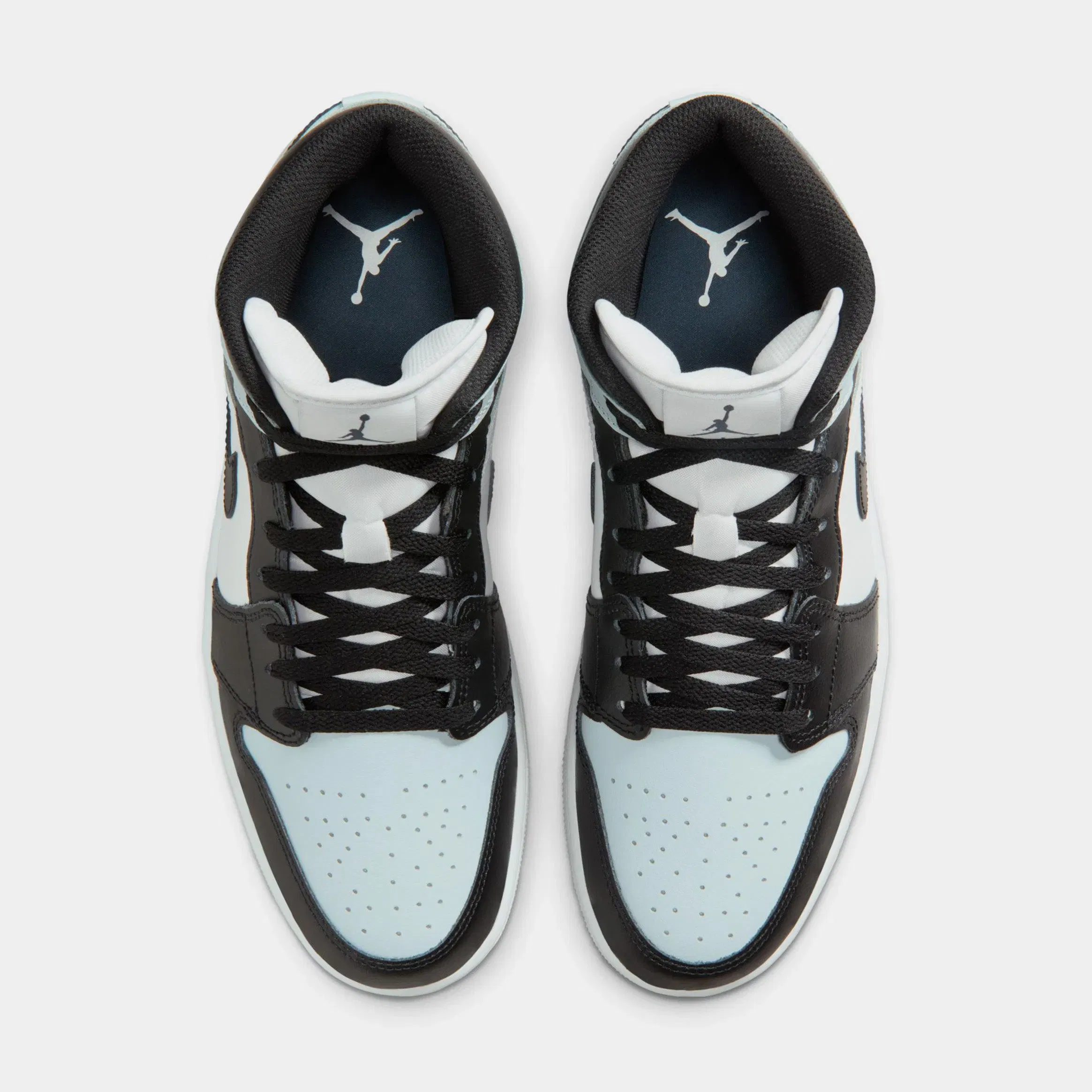 Air Jordan 1 Mid Mens Lifestyle Shoes (Black/Squadron Blue/Aura/White)