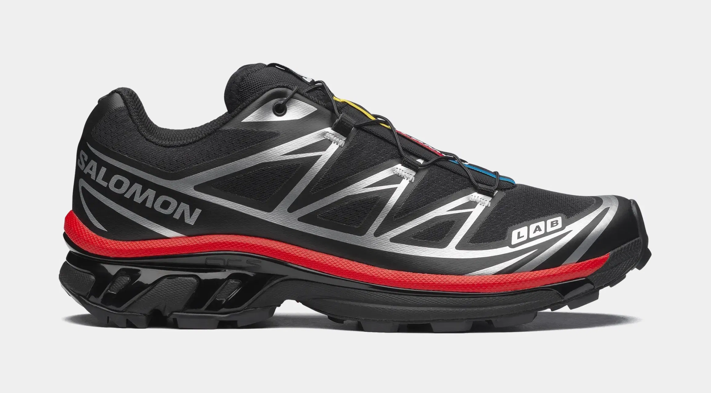 Salomon XT-6 Mens Running Shoes (Black/Fiery Red/Footwear Silver)
