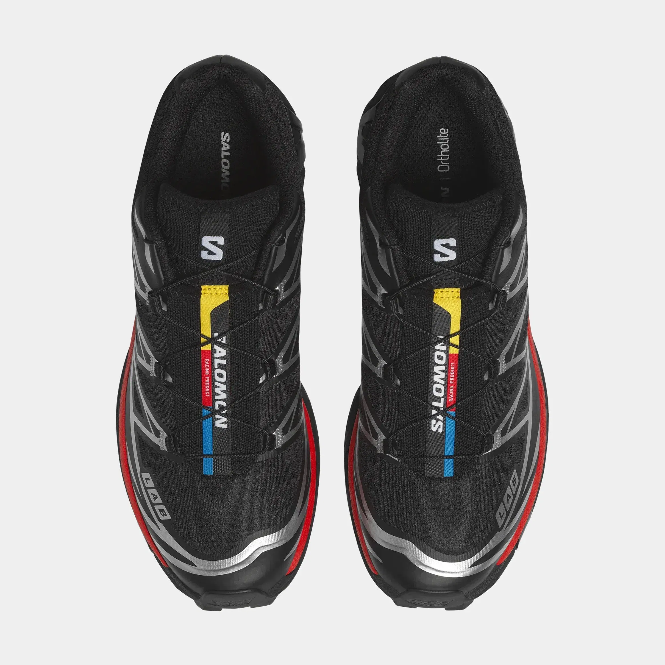 Salomon XT-6 Mens Running Shoes (Black/Fiery Red/Footwear Silver)