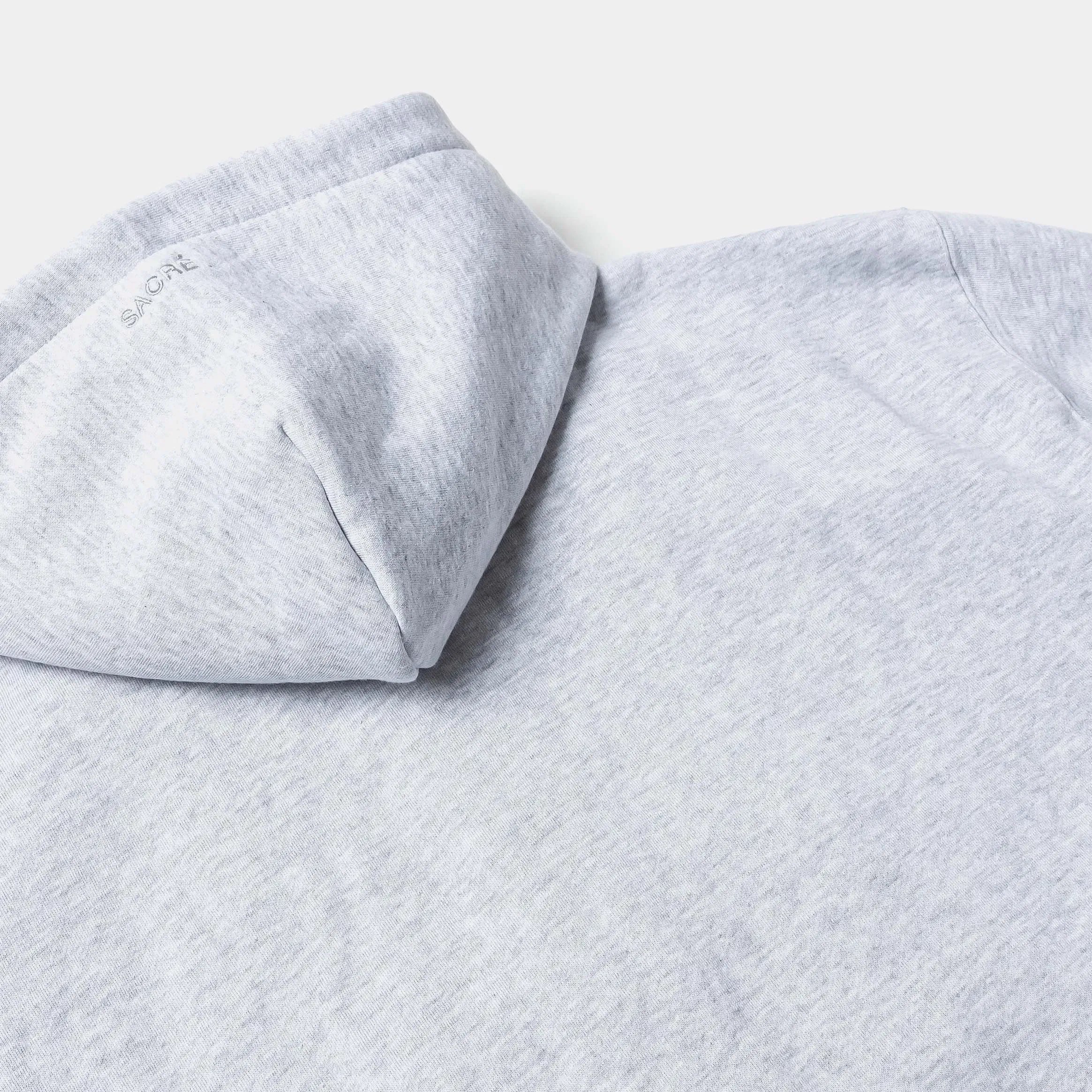 SACRE Soft Fleece Zip Up Womens Hoodie (Grey)
