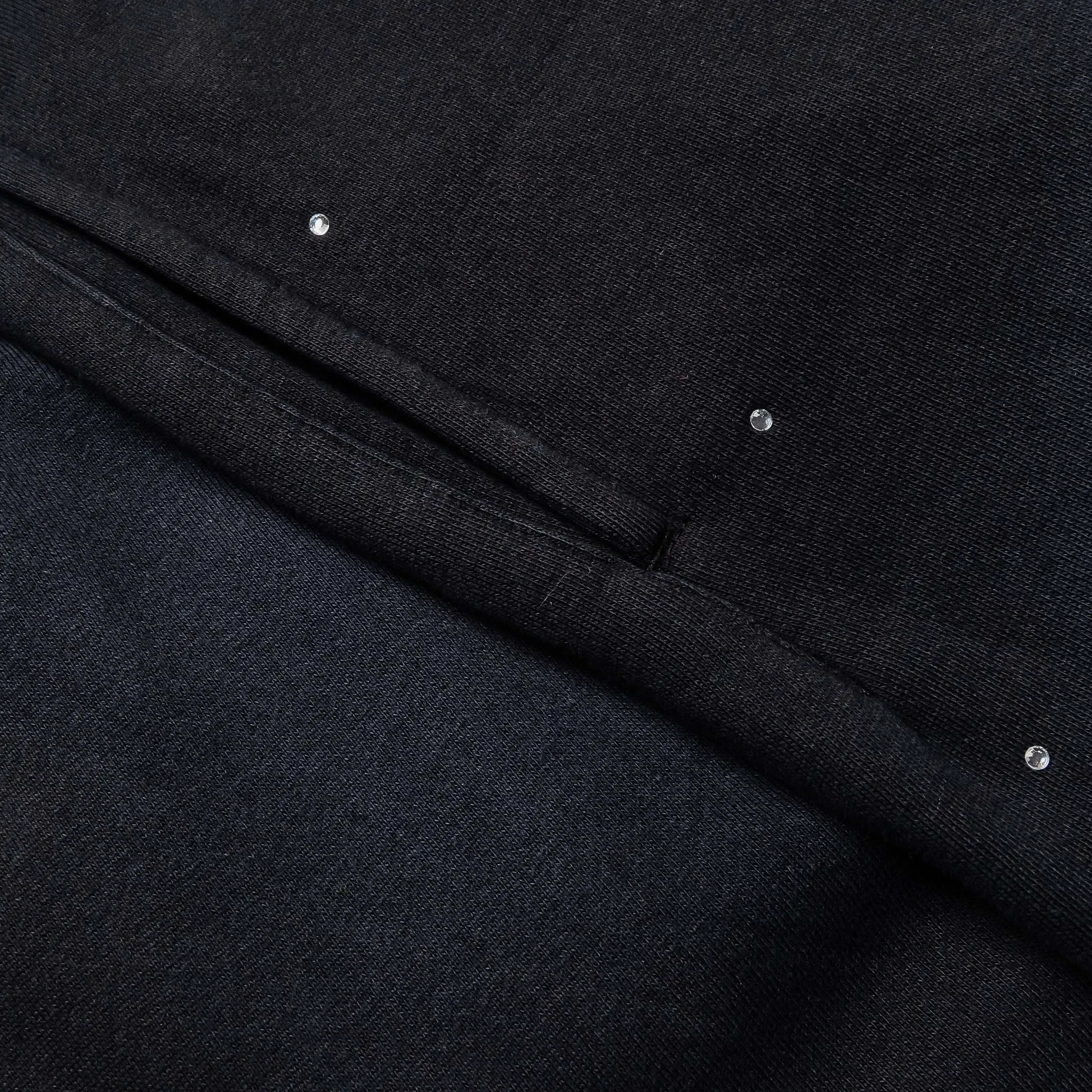 SACRE Rhinestone Soft Fleece Womens Pants (Black/Cream)