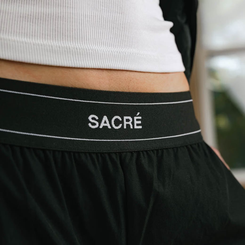 SACRE Everyday Sleek Fit Track Womens Pants (Black)