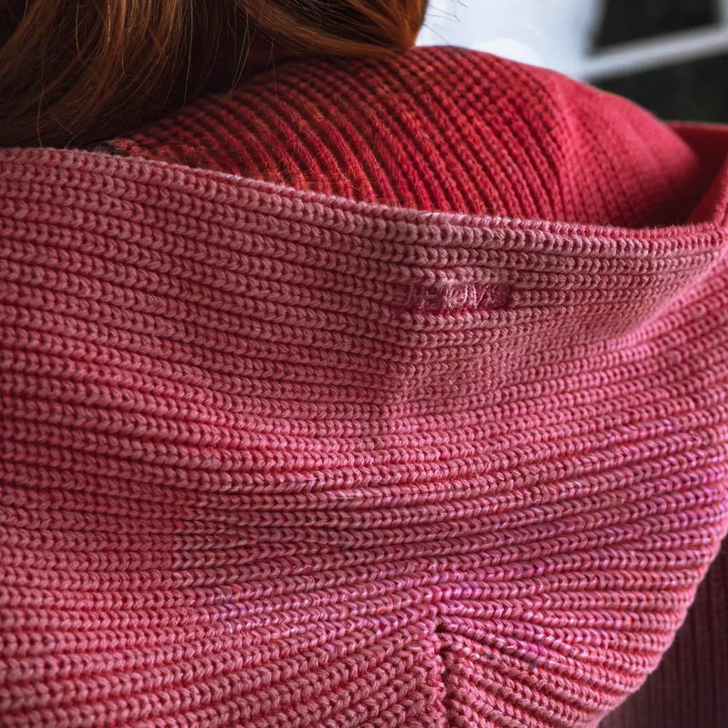 SACRE Washed Pink Knit Full Zip Womens Hoodie (Washed Pink)