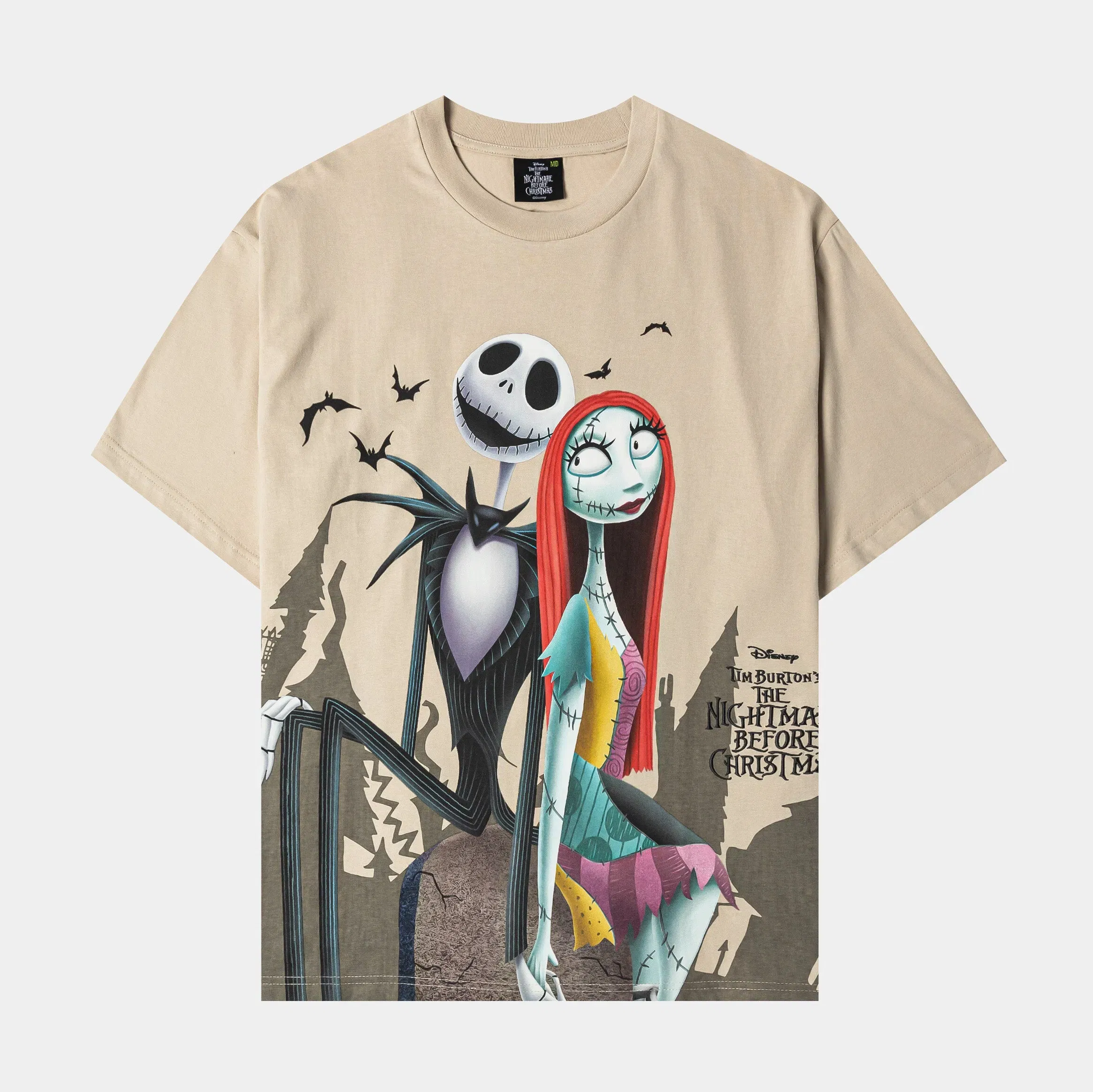 NIGHTMARE BEFORE XMAS X SP The Nightmare Before Christmas By Shoe Palace Jack And Sally Mens Short Sleeve Shirt (Beige/Multi)