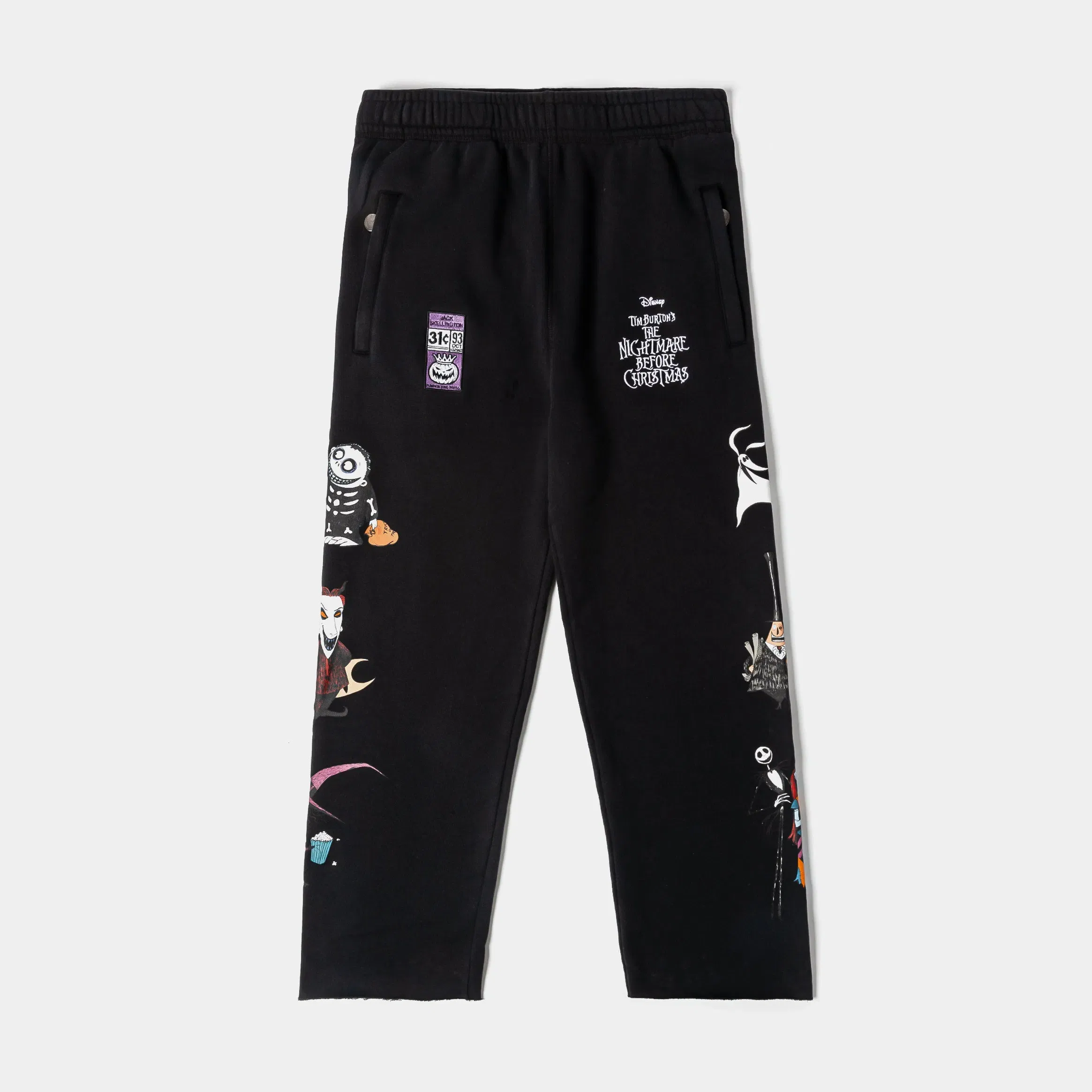 NIGHTMARE BEFORE XMAS X SP The Nightmare Before Christmas By Shoe Palace Characters Fleece Mens Sweatpants (Black/White)