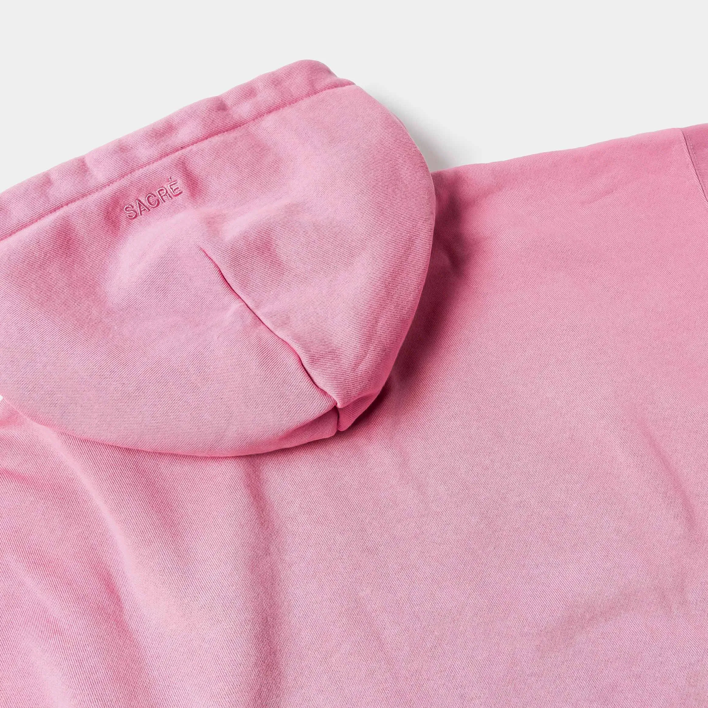 SACRE Soft Fleece Pullover Womens Hoodie (Pink)