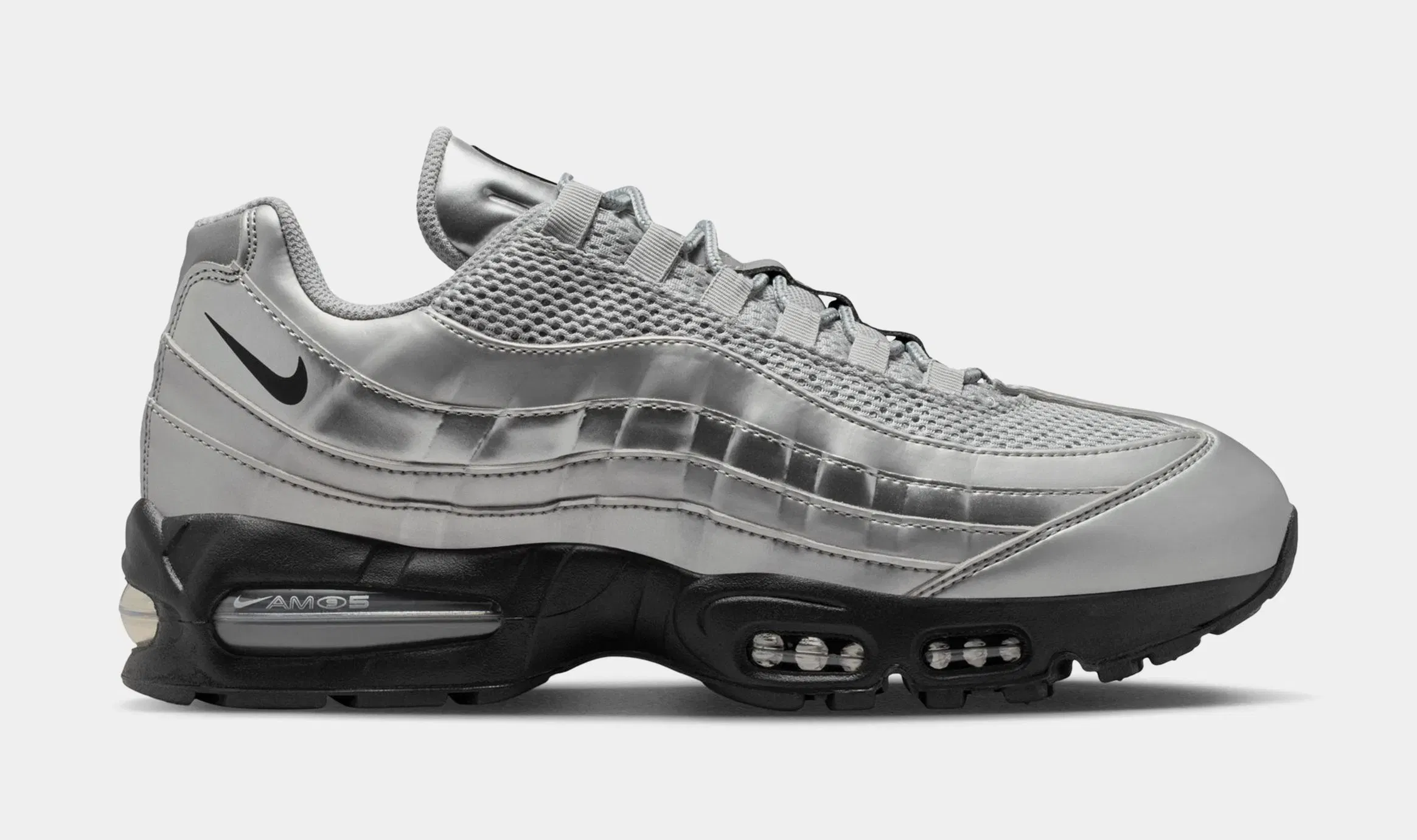 Nike Air Max 95 Big Bubble Mens Running Shoes (Metallic Silver/Black/Black)