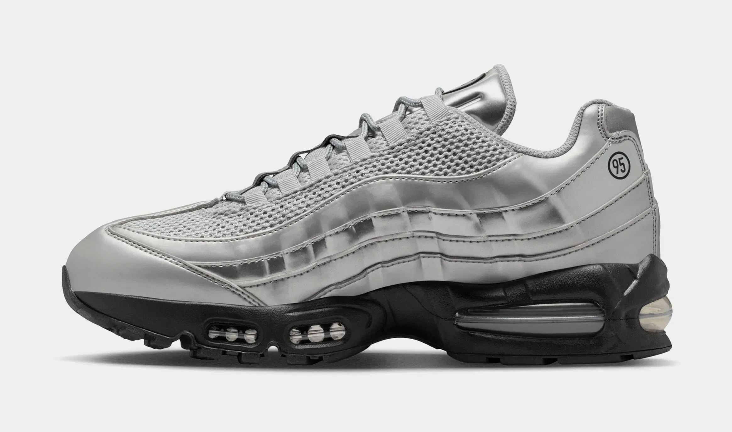 Nike Air Max 95 Big Bubble Mens Running Shoes (Metallic Silver/Black/Black)