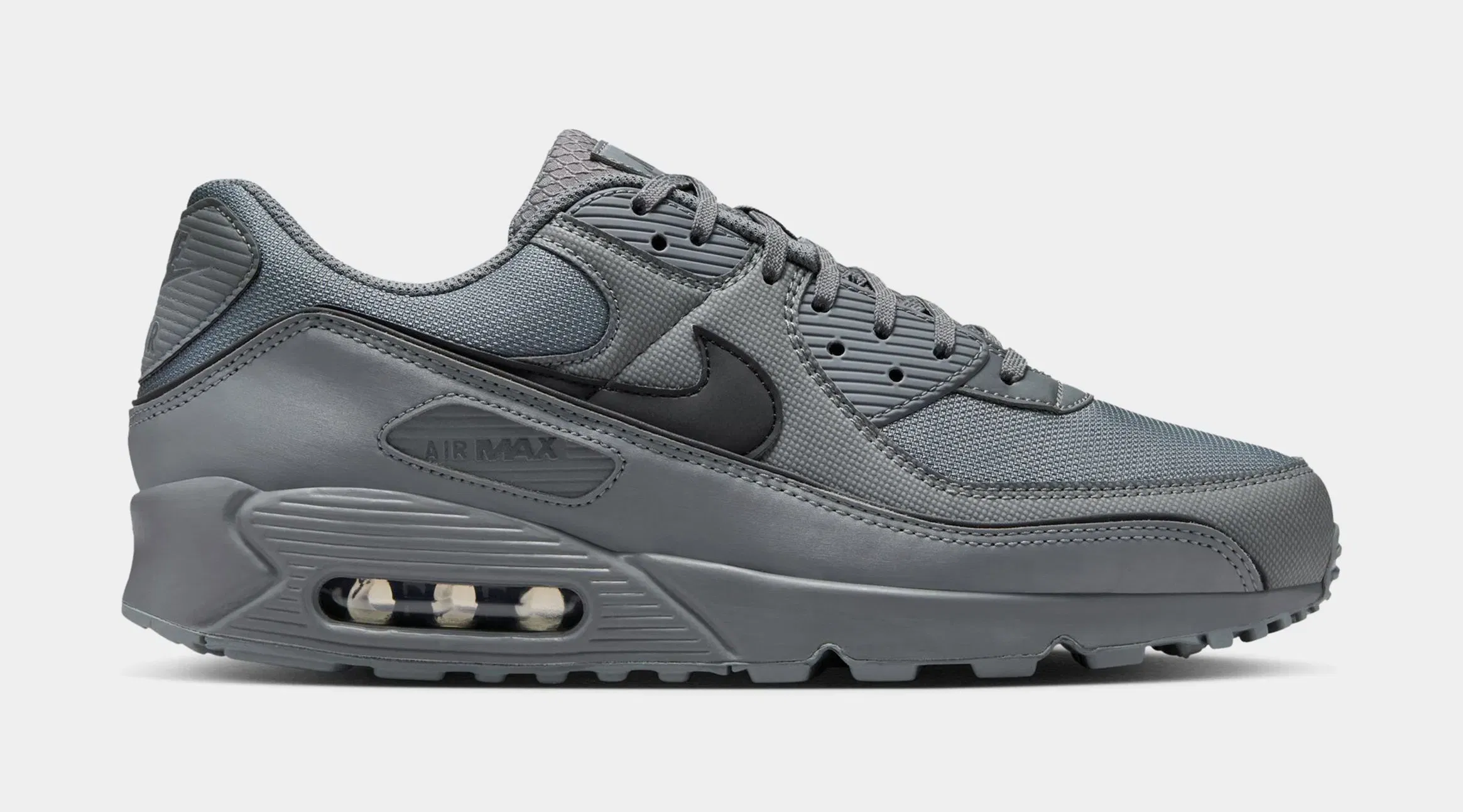 Nike Air Max 90 Premium Mens Running Shoes (Smoke Grey/Black)