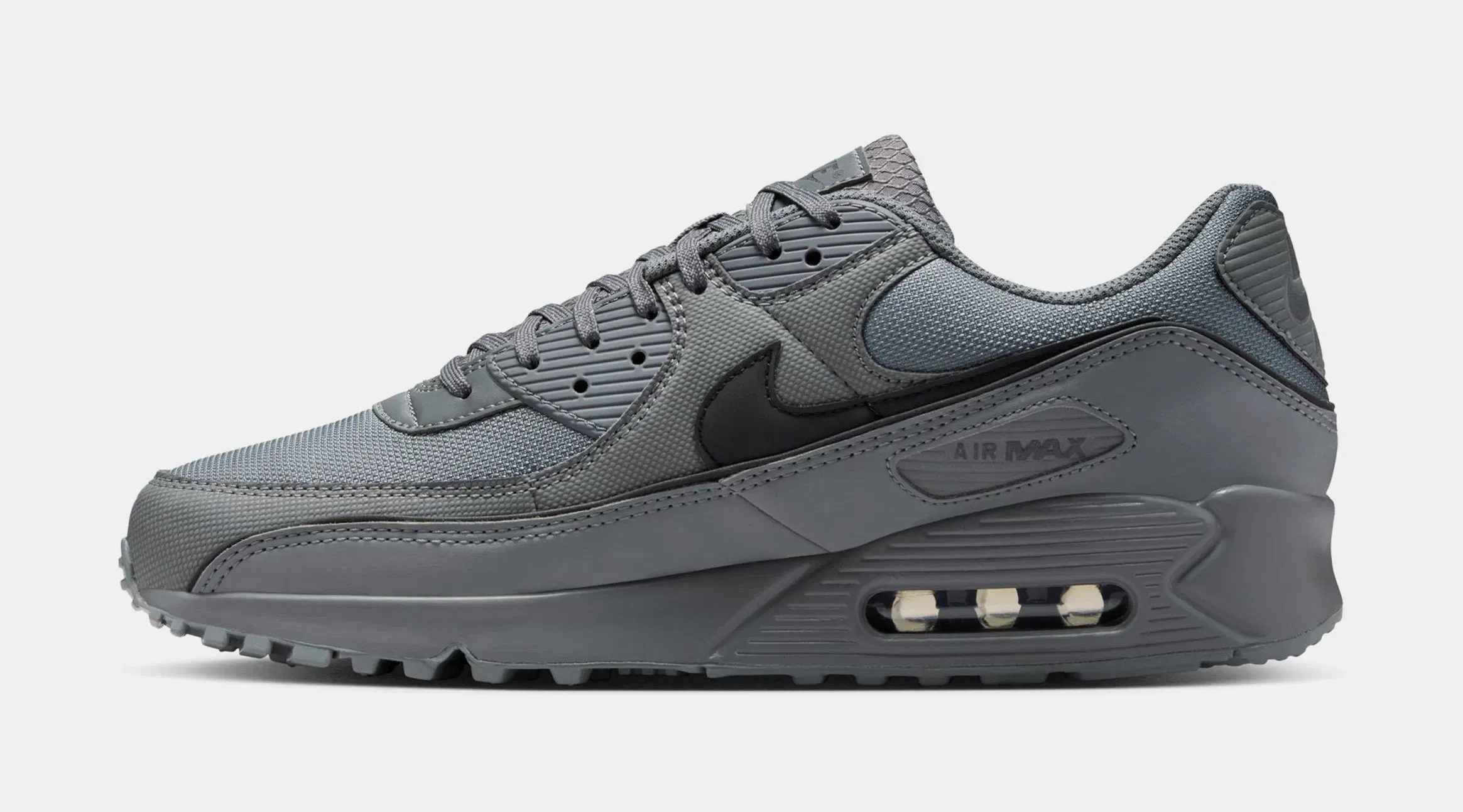 Nike Air Max 90 Premium Mens Running Shoes (Smoke Grey/Black)