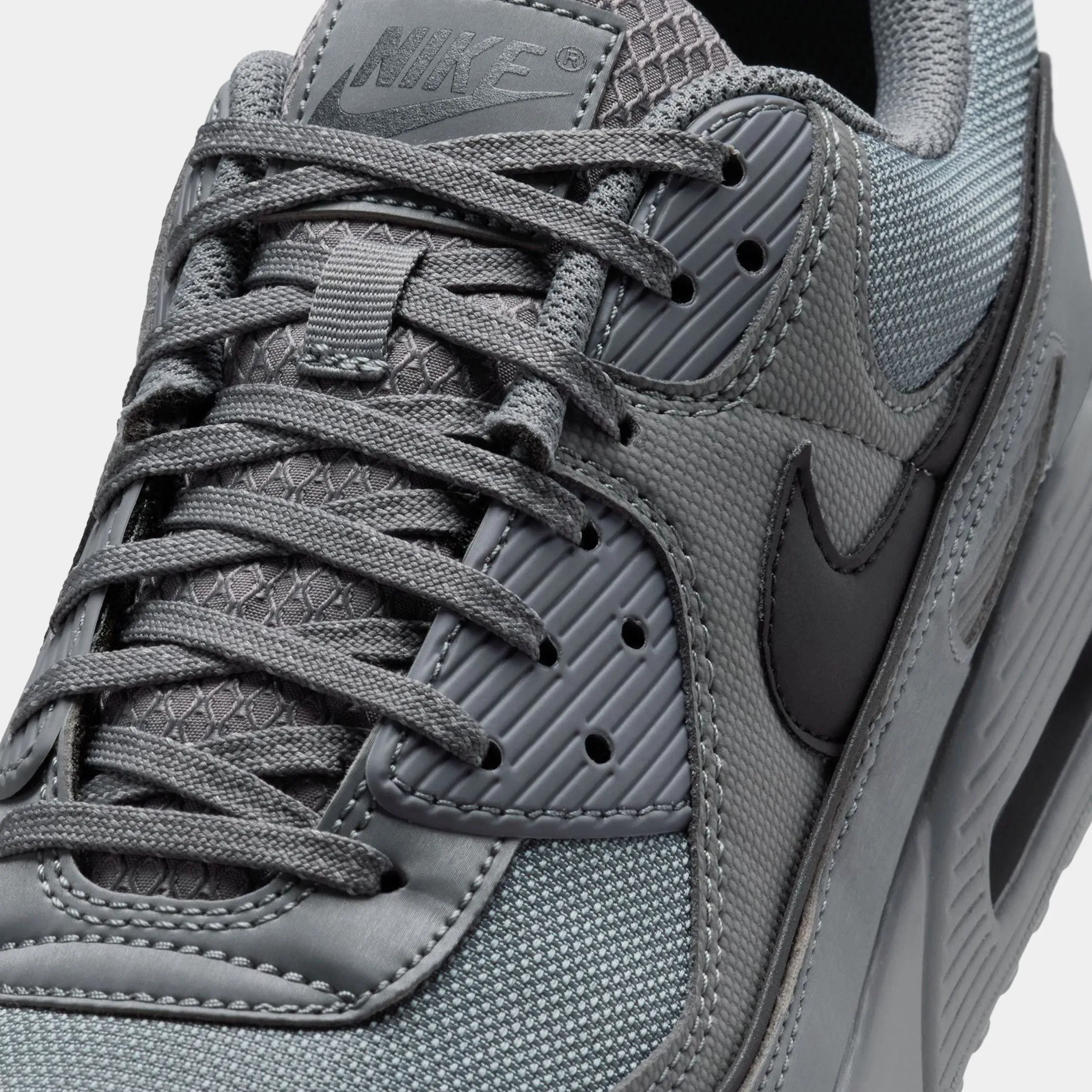 Nike Air Max 90 Premium Mens Running Shoes (Smoke Grey/Black)