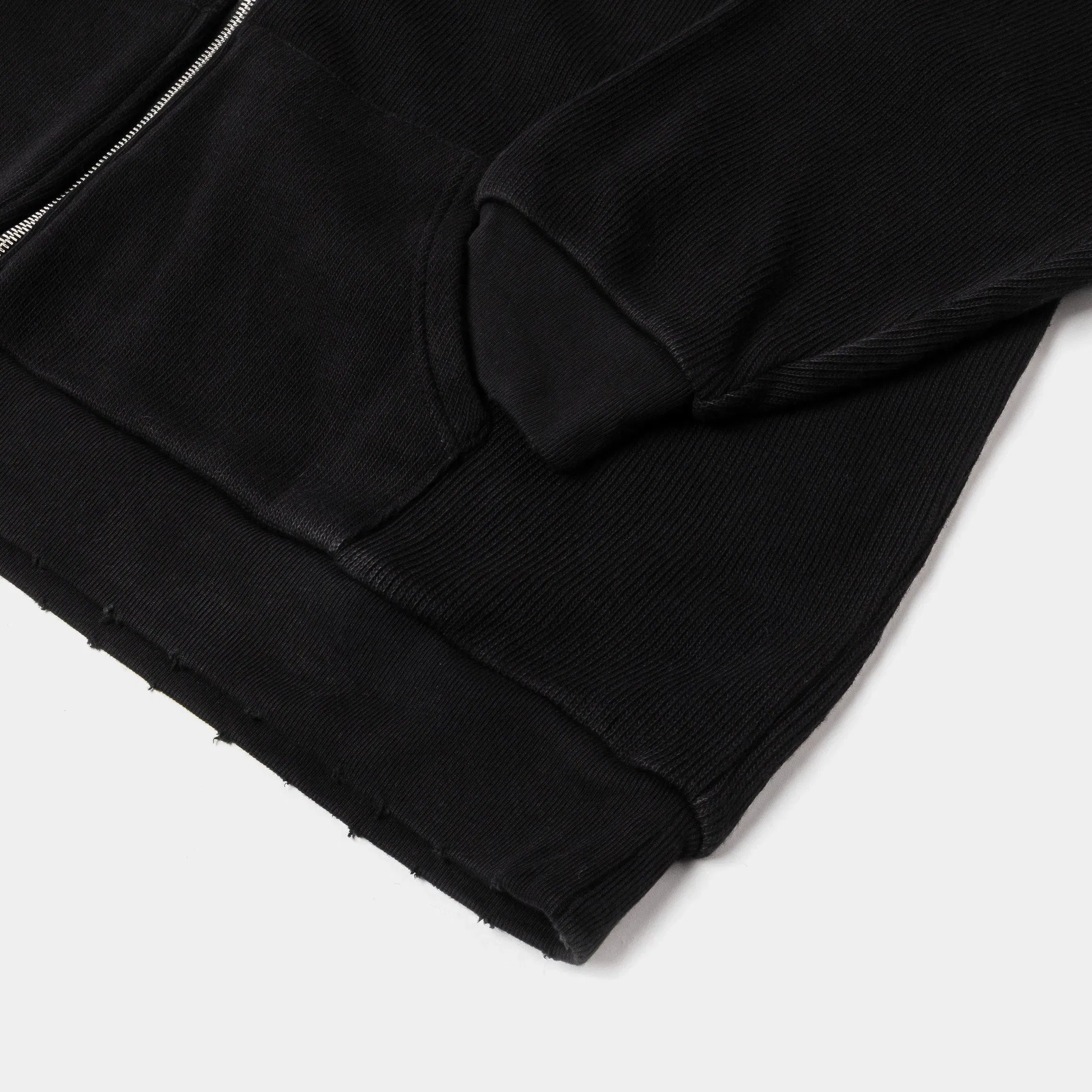 MAISON ARTICLE Knit Fleece Zip Up Mens Hoodie (Black)