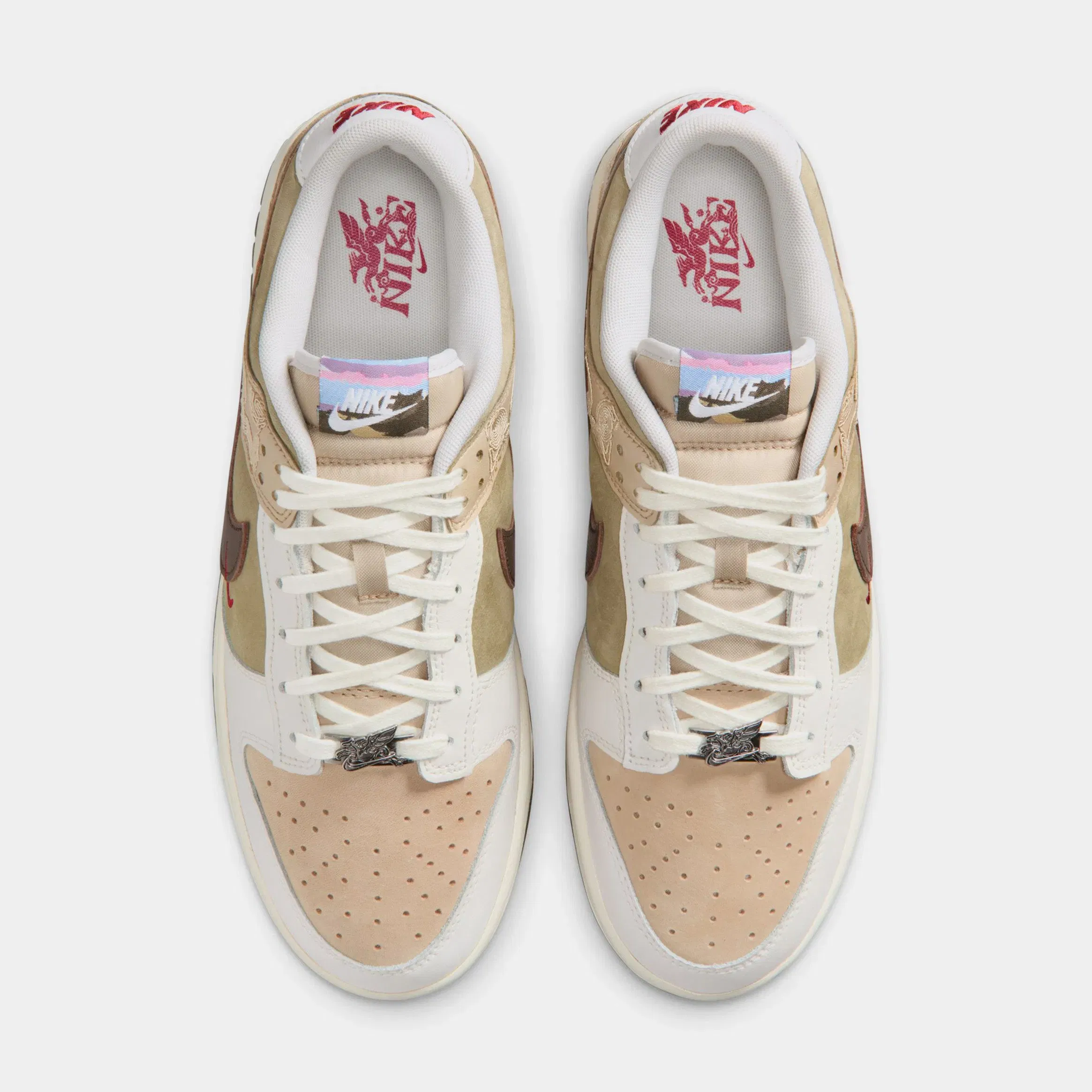 Nike Dunk Low SE Lunar New Year Mens Lifestyle Shoes (Linen/Dark Hazel/Phantom/Neutral Olive)