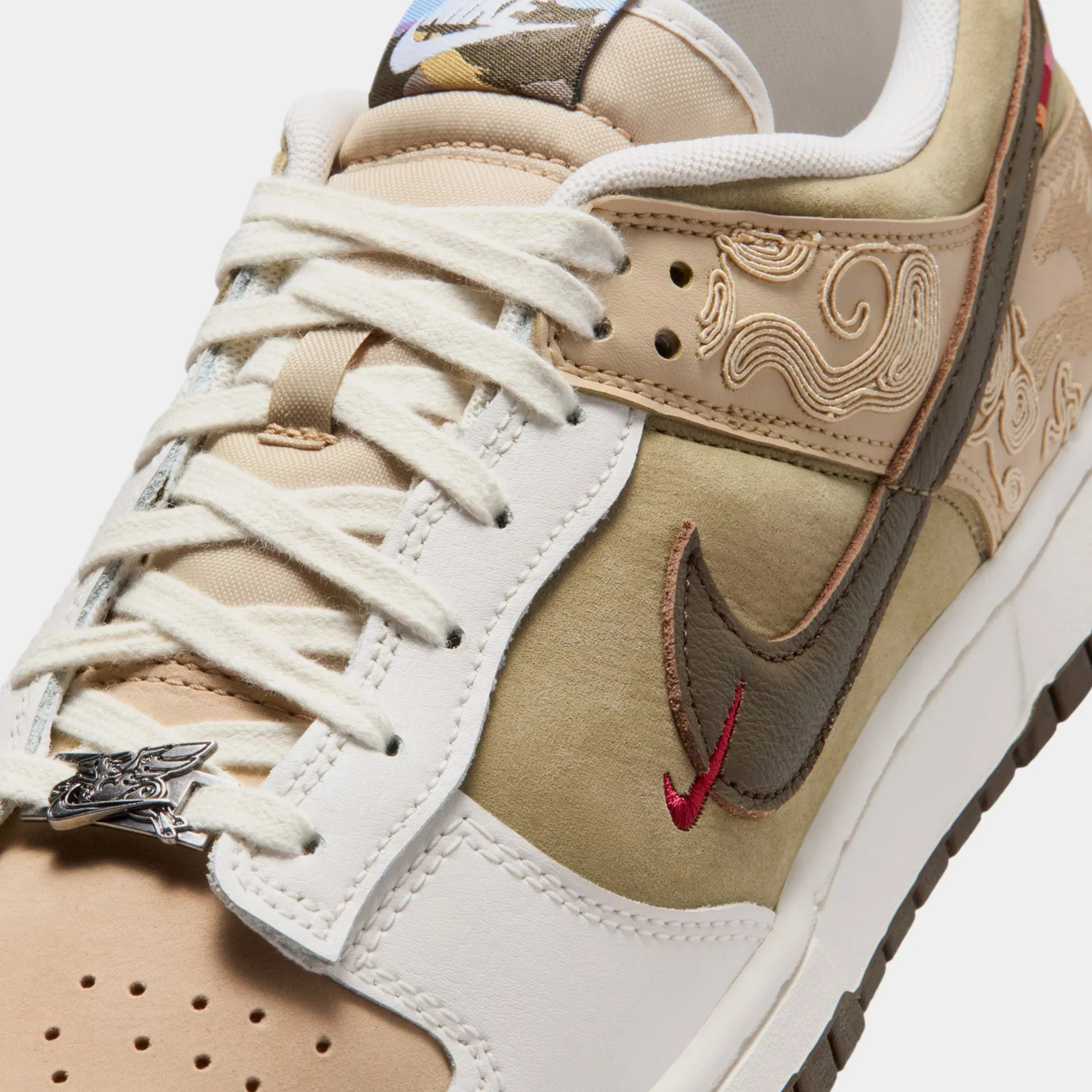 Nike Dunk Low SE Lunar New Year Mens Lifestyle Shoes (Linen/Dark Hazel/Phantom/Neutral Olive)