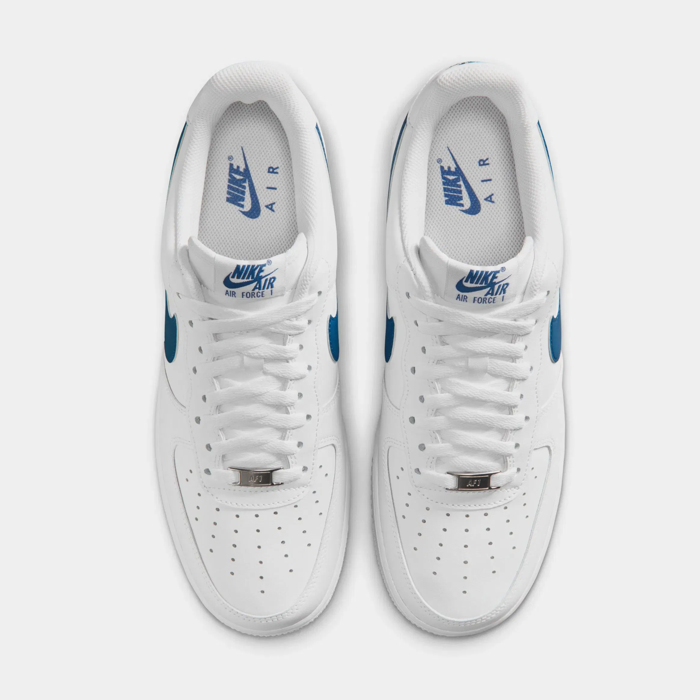 Nike Air Force 1 '07 Mens Basketball Shoes (White/White/Court Blue)
