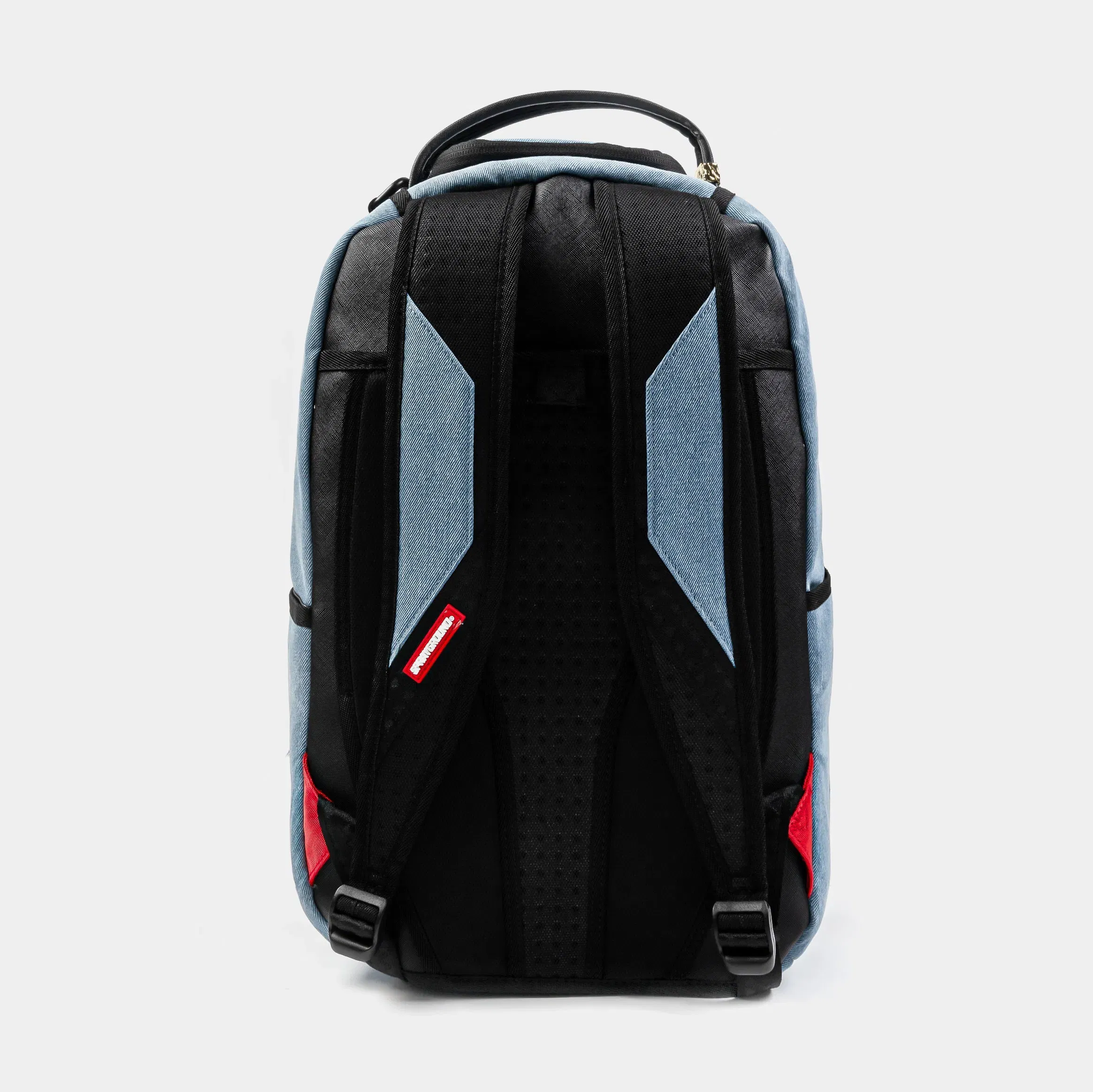 Sprayground Denim Shark Bite Mens Backpack (Blue/Brown)