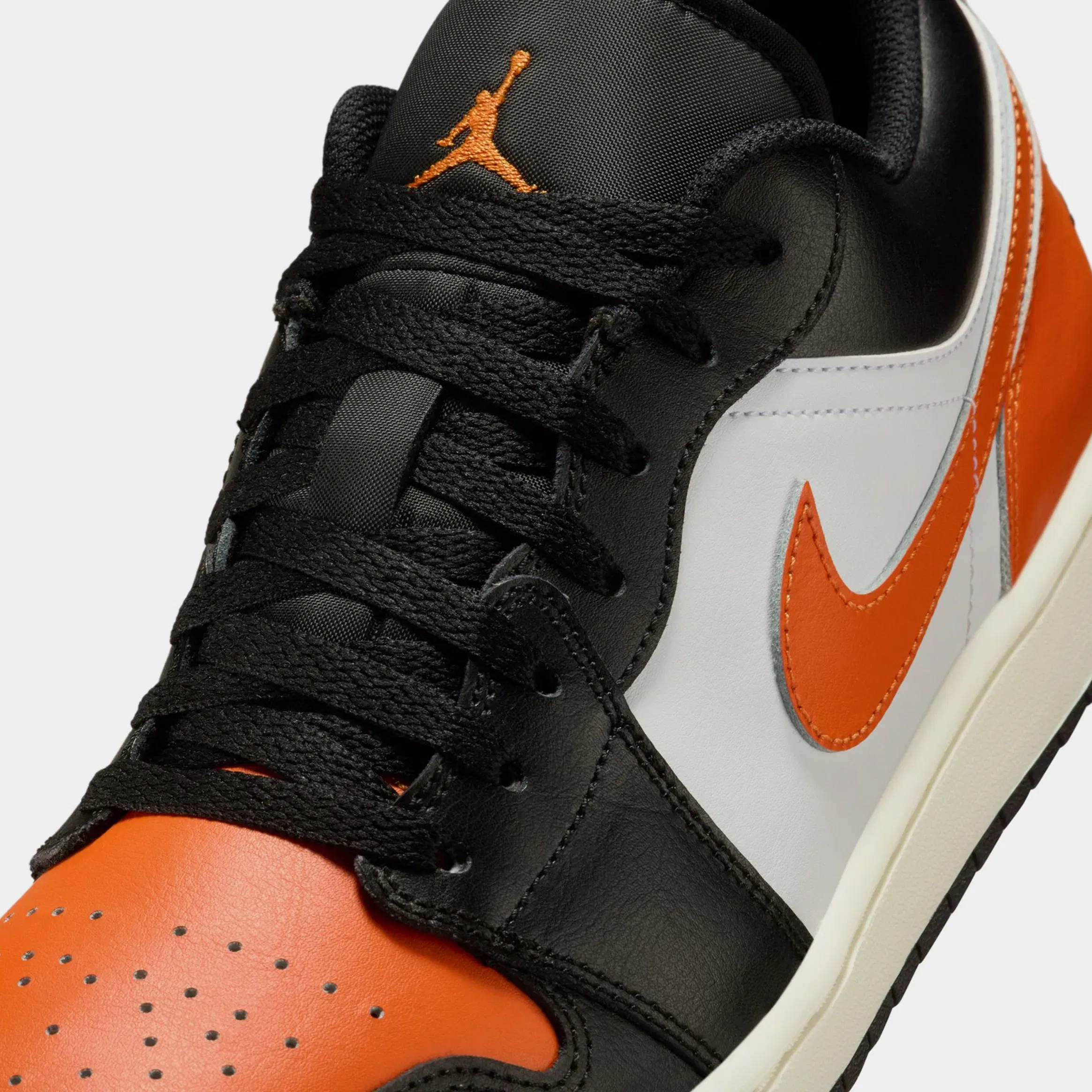 Air Jordan 1 Low Shattered Backboard Mens Lifestyle Shoes (Black/Starfish/White/Sail)