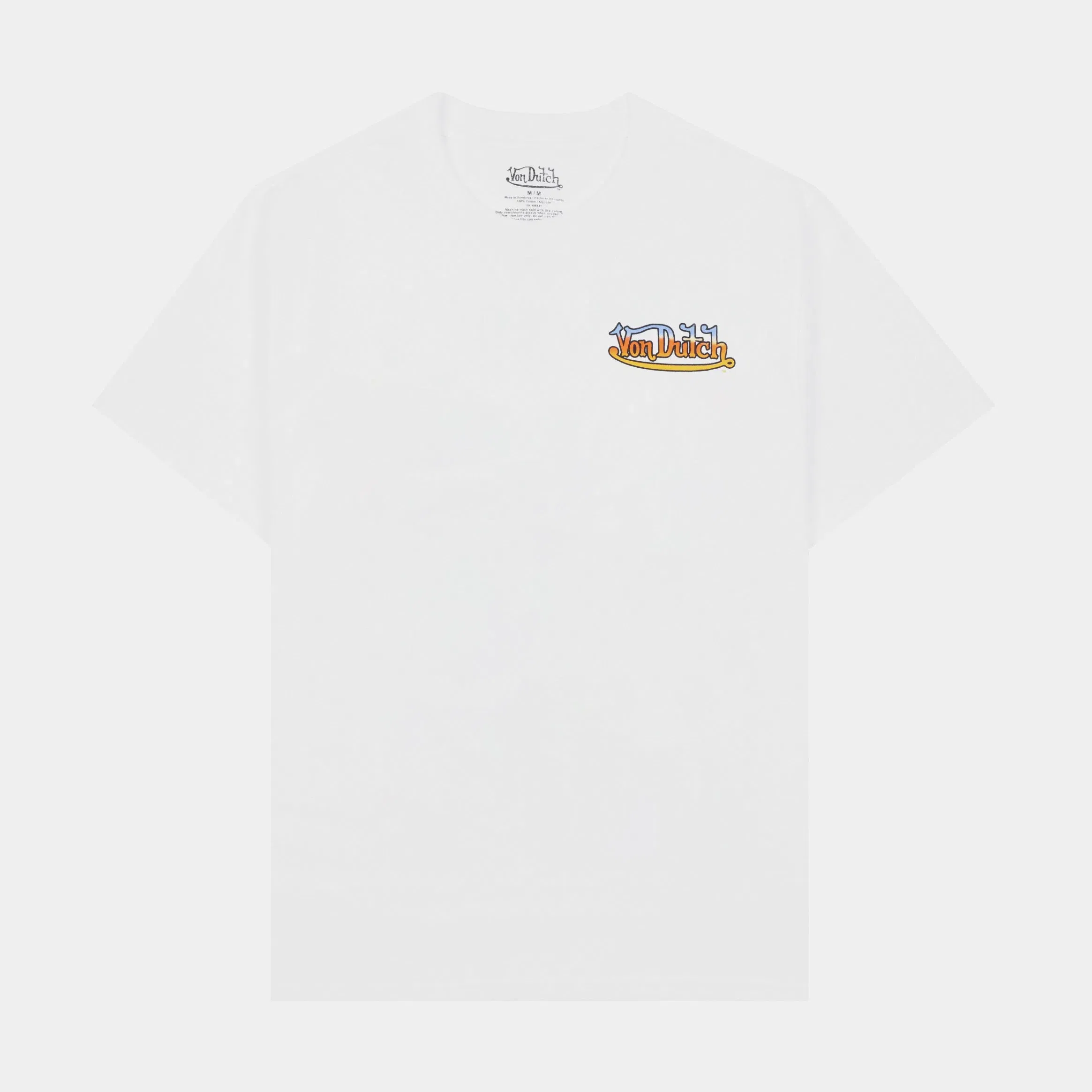 VON DUTCH Keep An Eye Out Mens Short Sleeve Shirt (White/Orange)