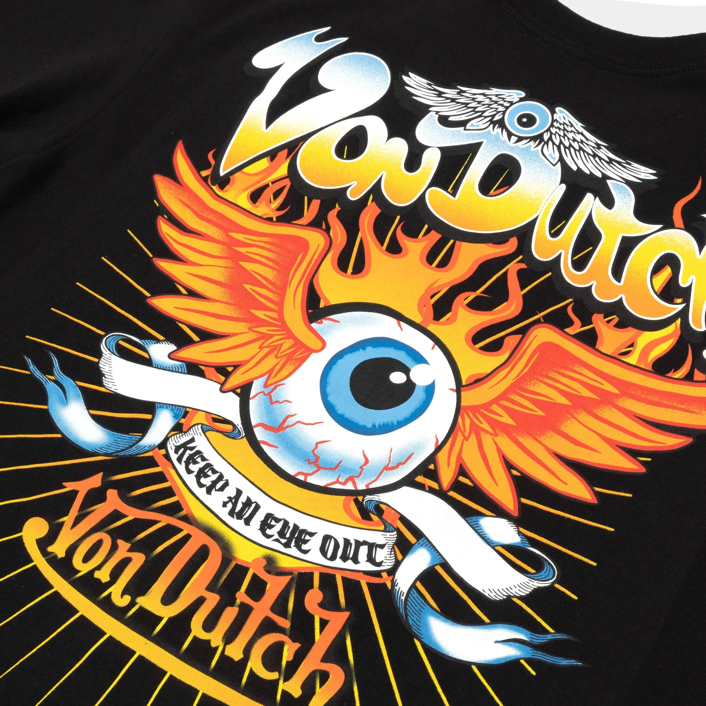 VON DUTCH Keep An Eye Out Mens Short Sleeve Shirt (Black/Orange)