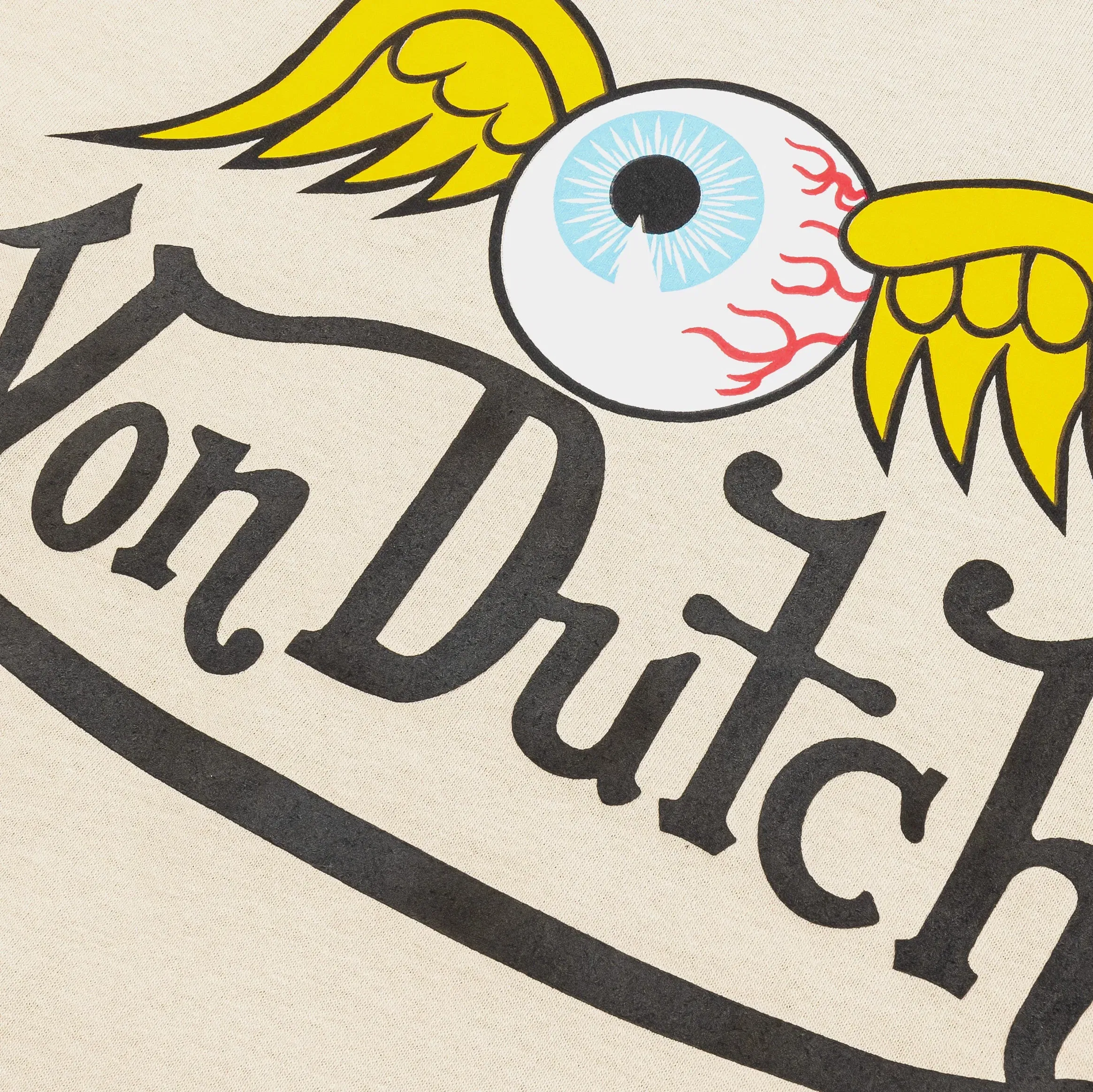 VON DUTCH Flying Eye Mens Short Sleeve Shirt (Biege/Black)