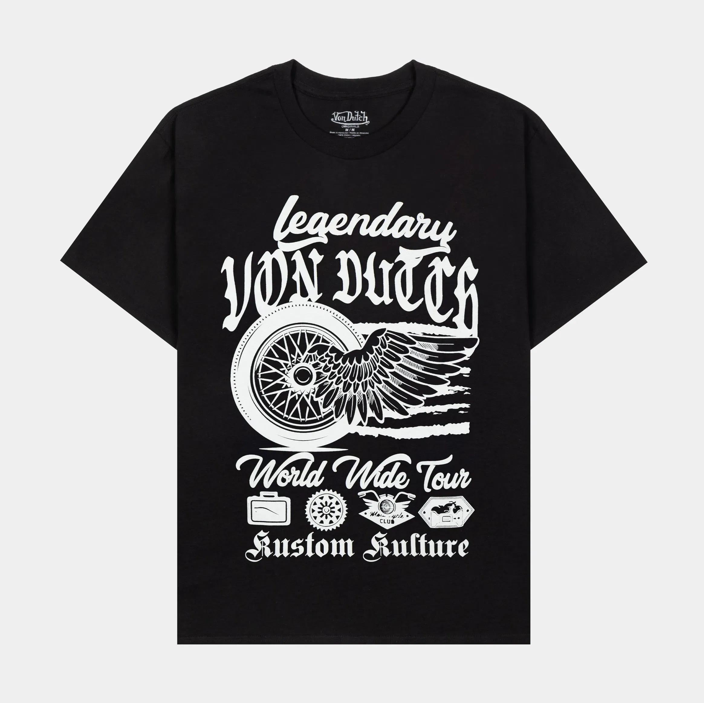 VON DUTCH Legendary Mens Short Sleeve Shirt (Black/White)