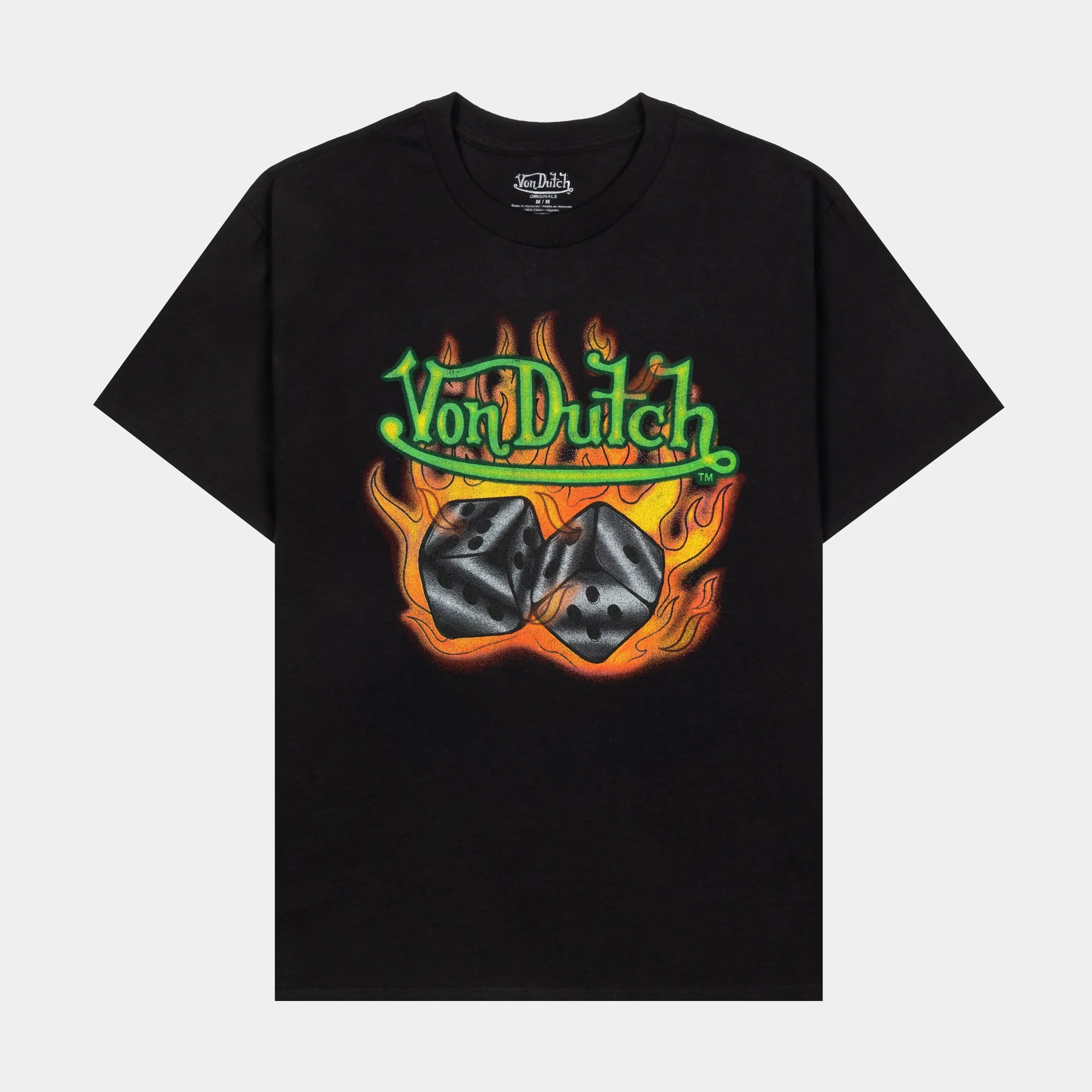 VON DUTCH Dice Mens Short Sleeve Shirt (Black/Green)