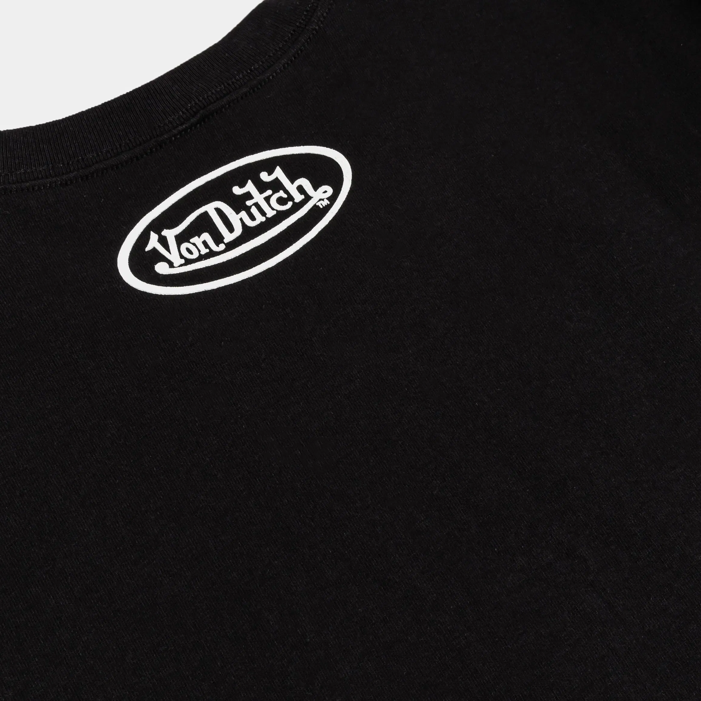 VON DUTCH Skull Print Wrap Mens Short Sleeve Shirt (Black/White)