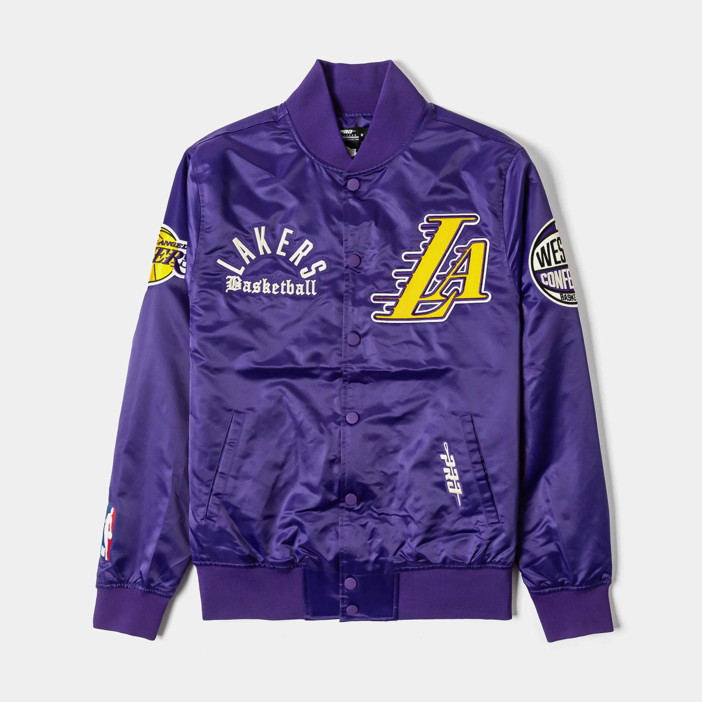 PRO STANDARD NBA Los Angeles Lakers Original Satin Varsity Mens Jacket (Purple/Yellow)