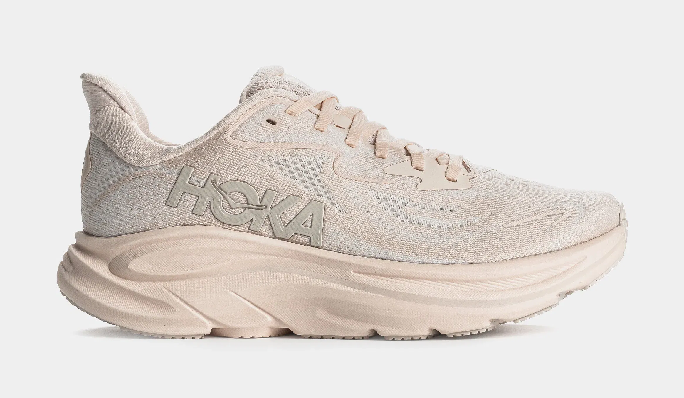 Hoka Clifton 10 Womens Running Shoes (Beige)