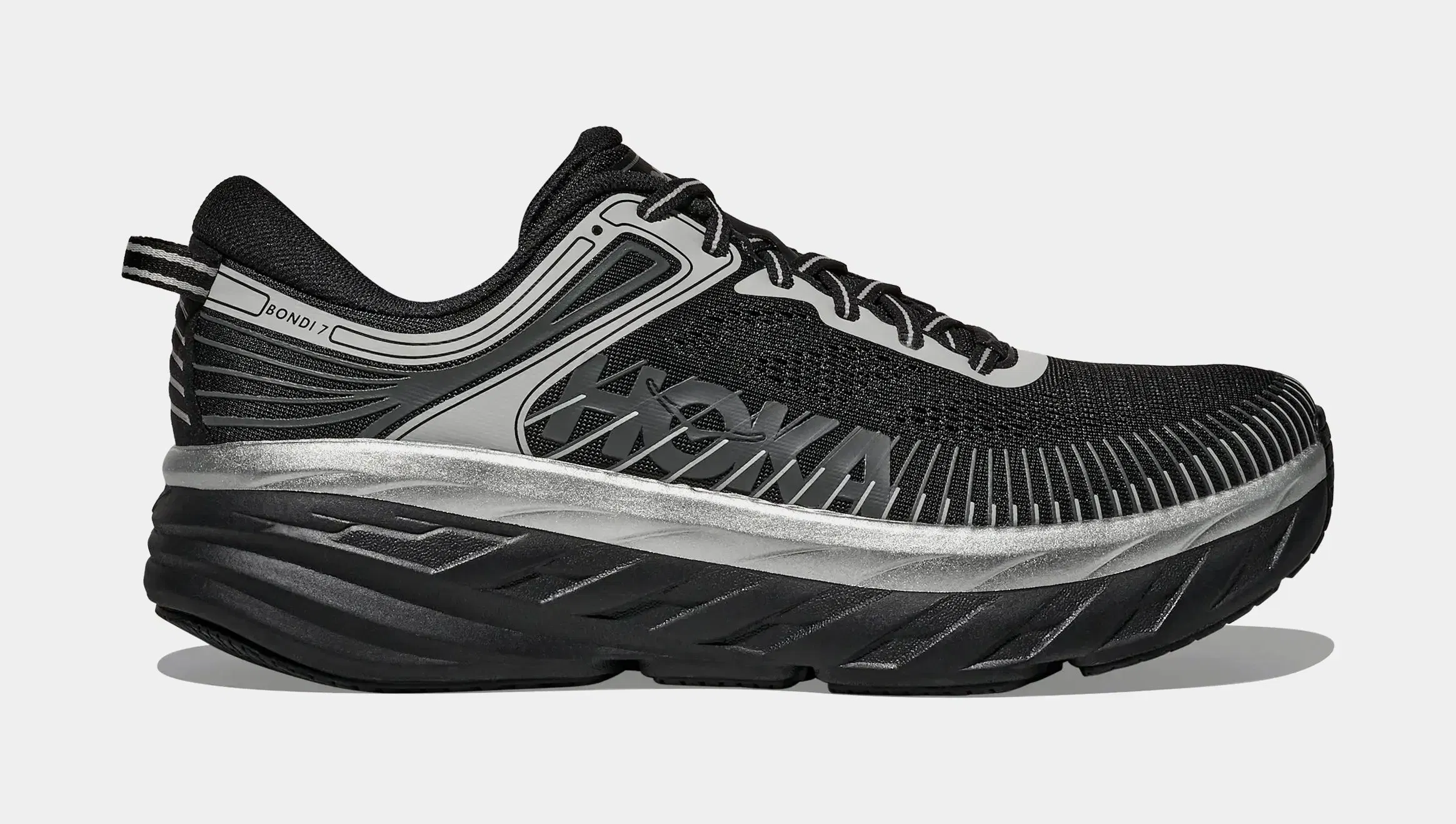 Hoka Bondi 7 Mens Running Shoes (Black/Stardust)