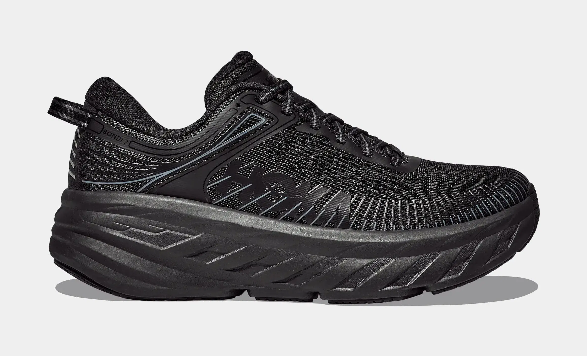 Hoka Bondi 7 Mens Running Shoes (Black/Black)
