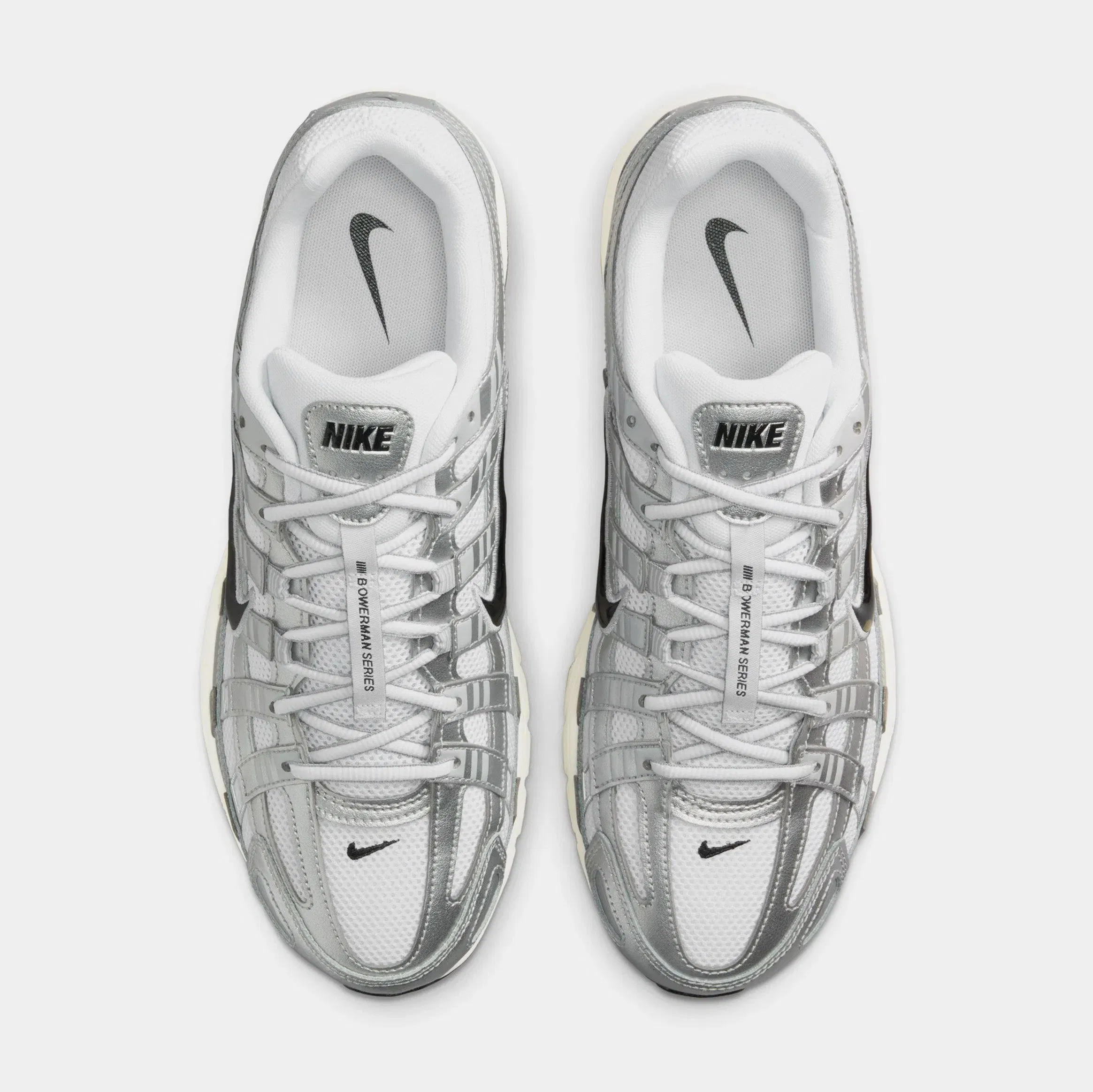 Nike P-6000 Mens Running Shoes (White/Metallic Silver/Flat Silver/Black)