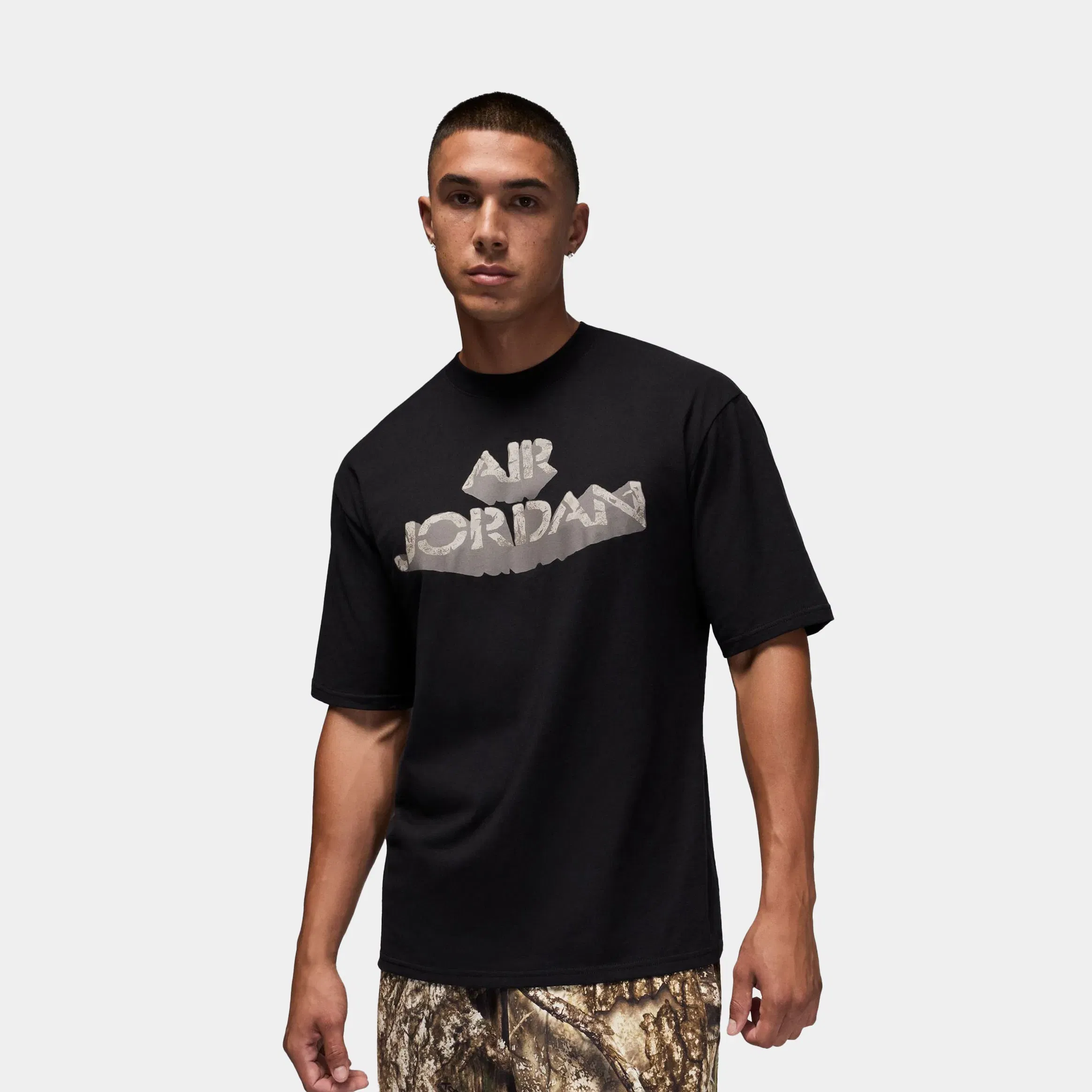 Air Jordan AJ4 Graphic Mens Short Sleeve Shirt (Black/Brown)