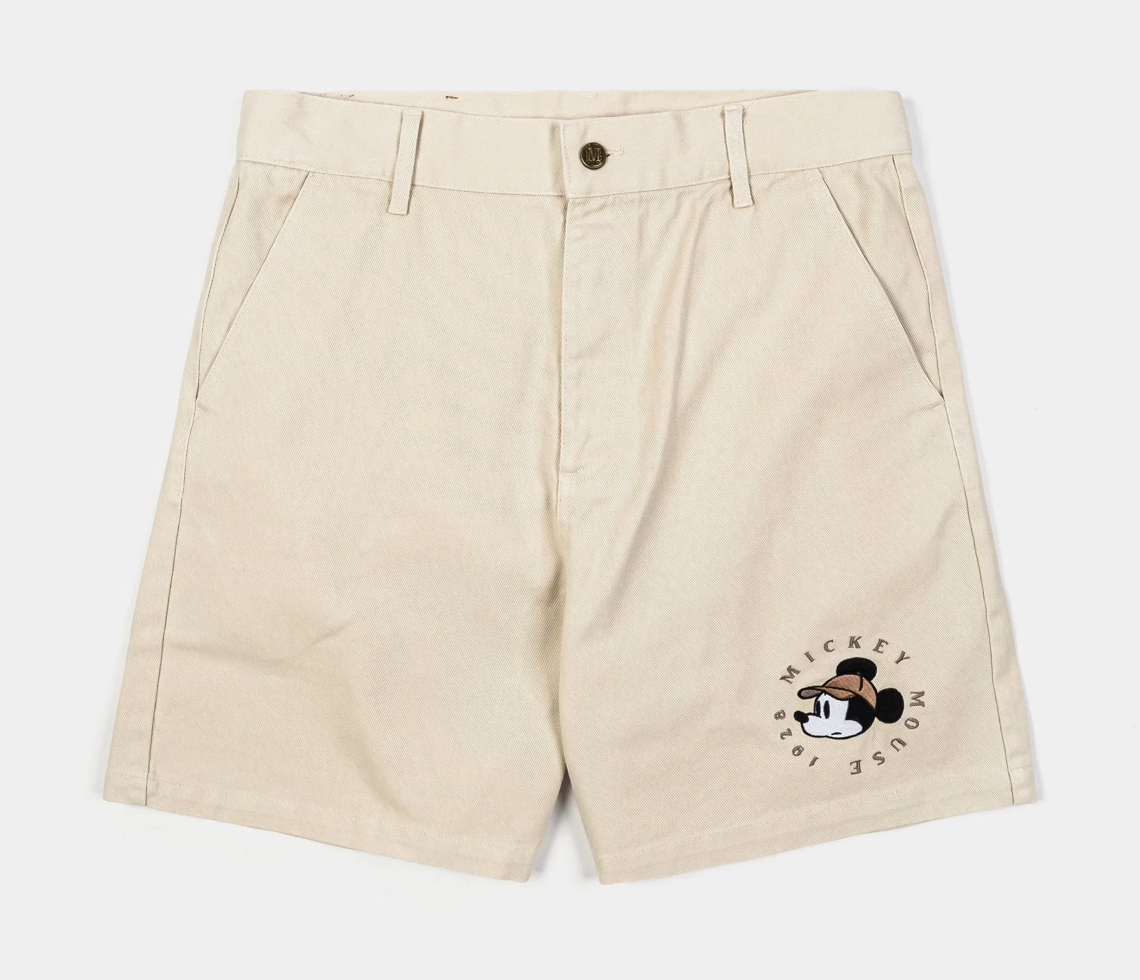 MICKEY X SP Disney Mickey Mouse Real Life By Shoe Palace Explorer Woven Mens Shorts (Beige/Black)