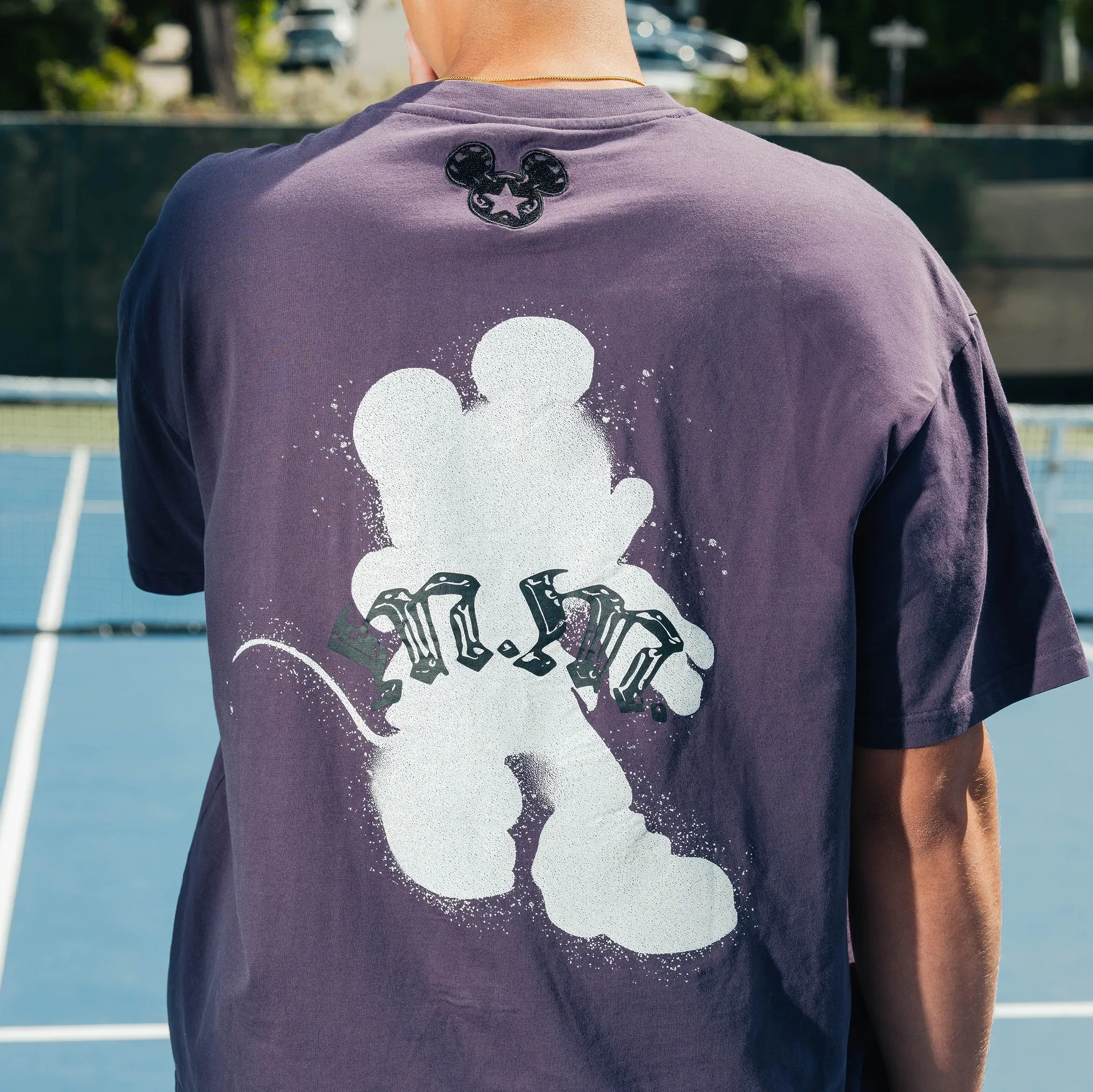 MICKEY X SP Disney Mickey Mouse Real Life By Shoe Palace Shadow Mens Short Sleeve Shirt (Purple/Black)