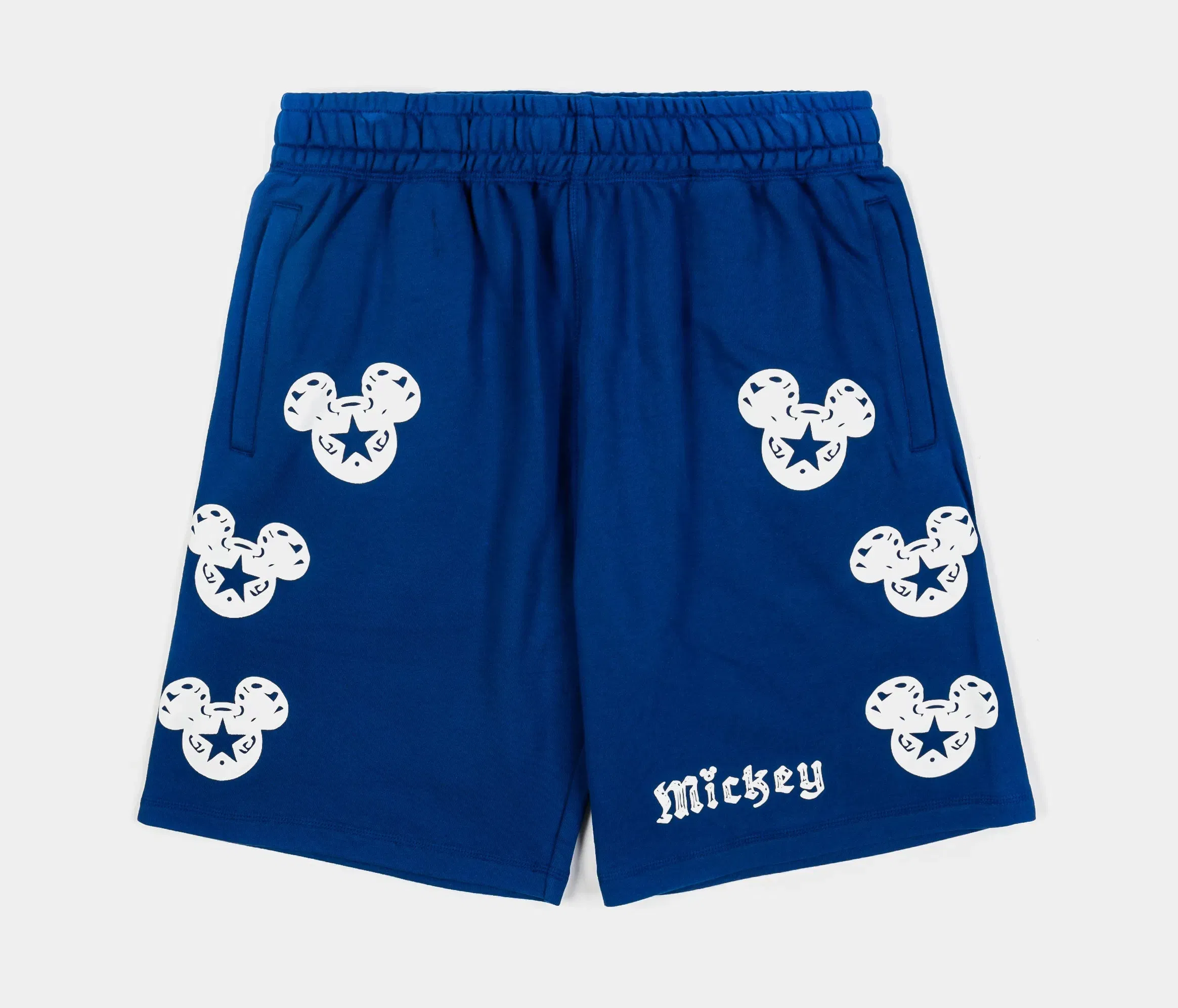 MICKEY X SP Disney Mickey Mouse Real Life By Shoe Palace Star Long Fleece Mens Shorts (Blue/White)