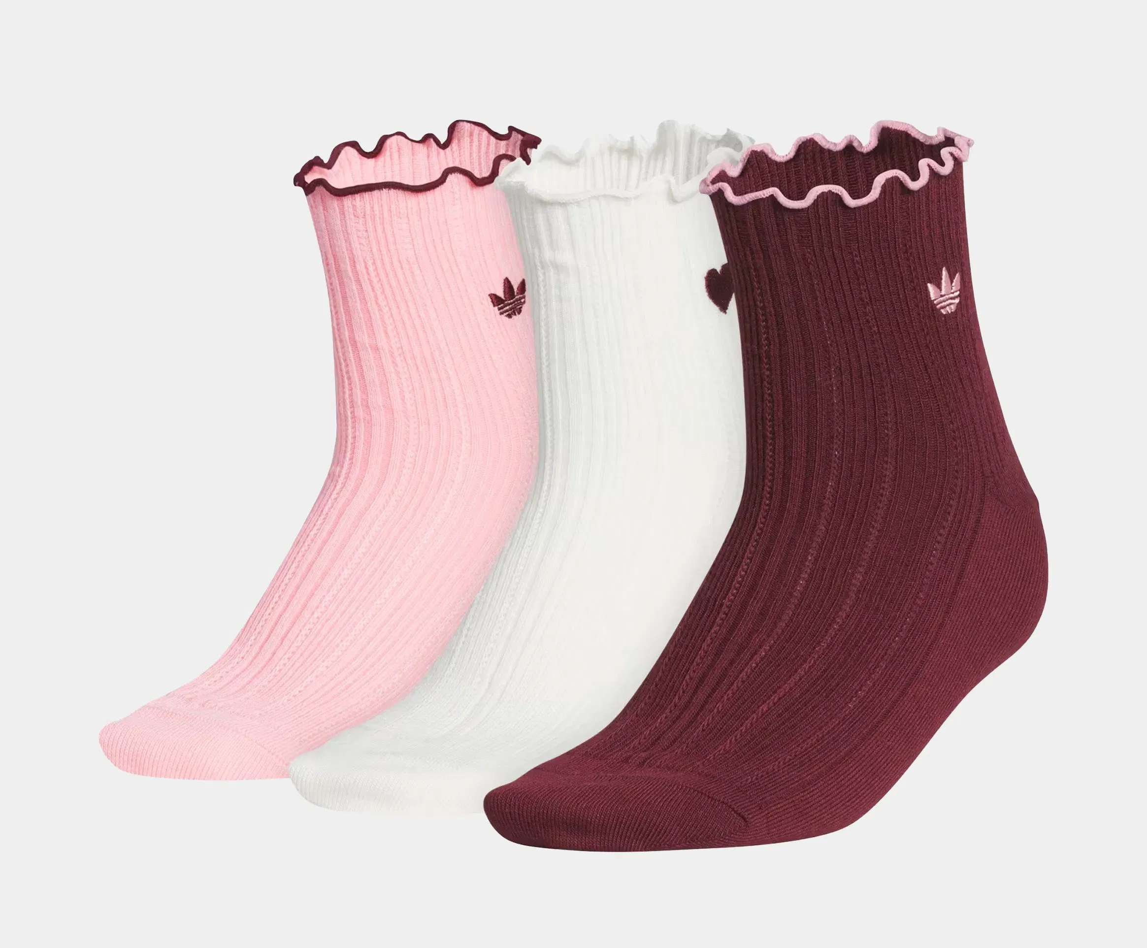 adidas Valentine's RFL 3-Pack Quarter Womens Socks (Red/Pink Spark/Off White)
