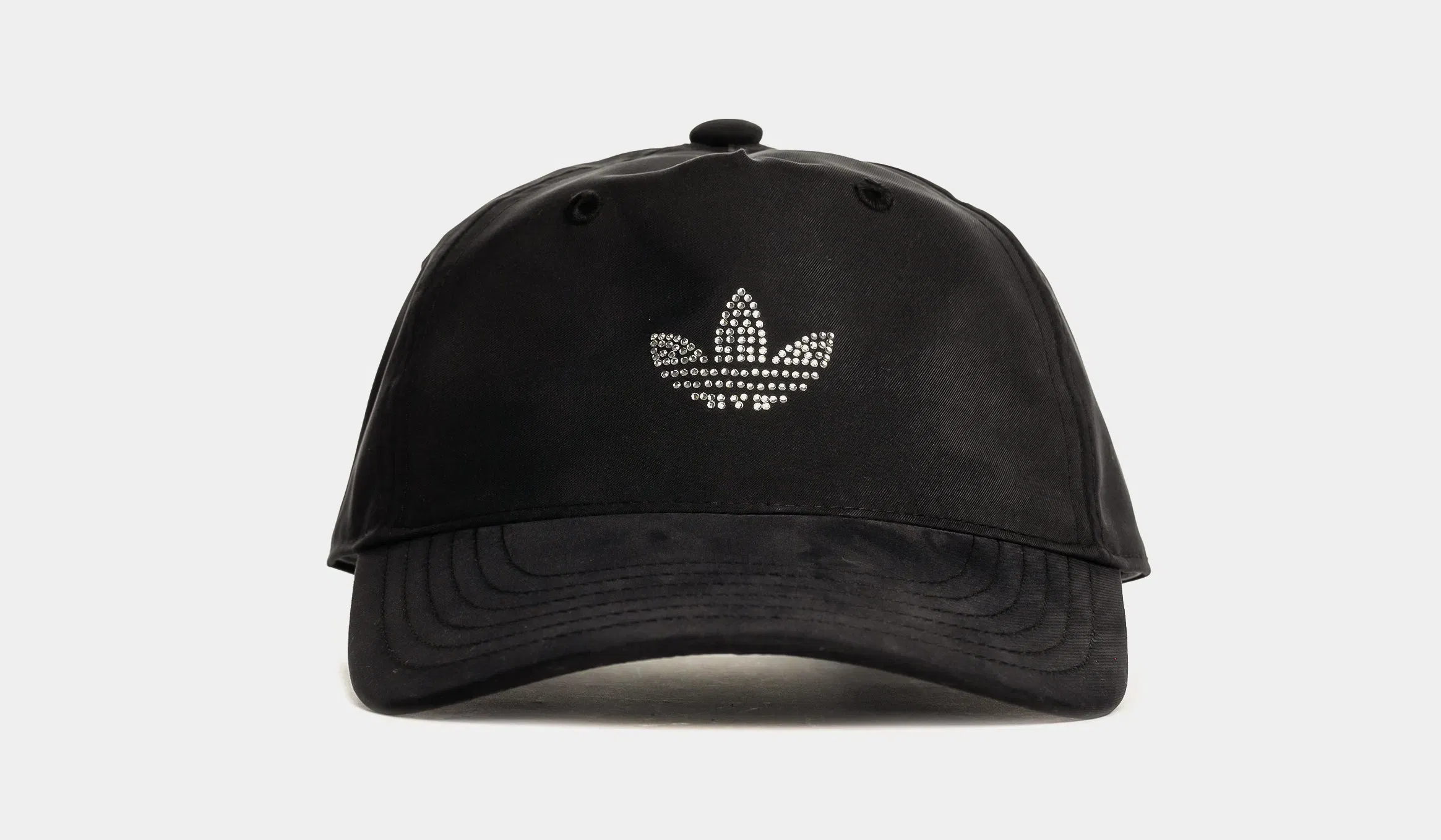 adidas Rhinestone Trefoil Baseball Cap Womens Hat (Black/Multicolor)