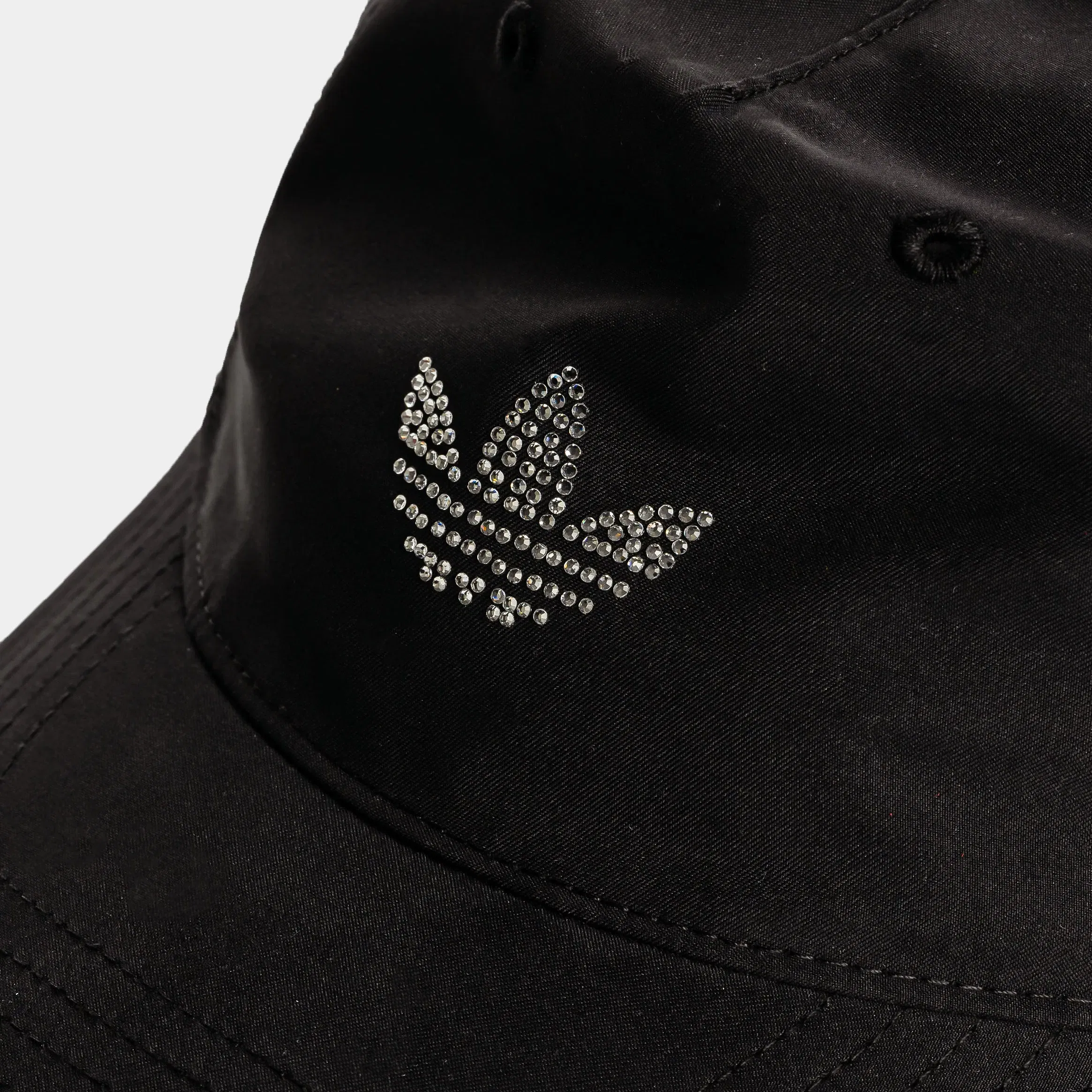 adidas Rhinestone Trefoil Baseball Cap Womens Hat (Black/Multicolor)