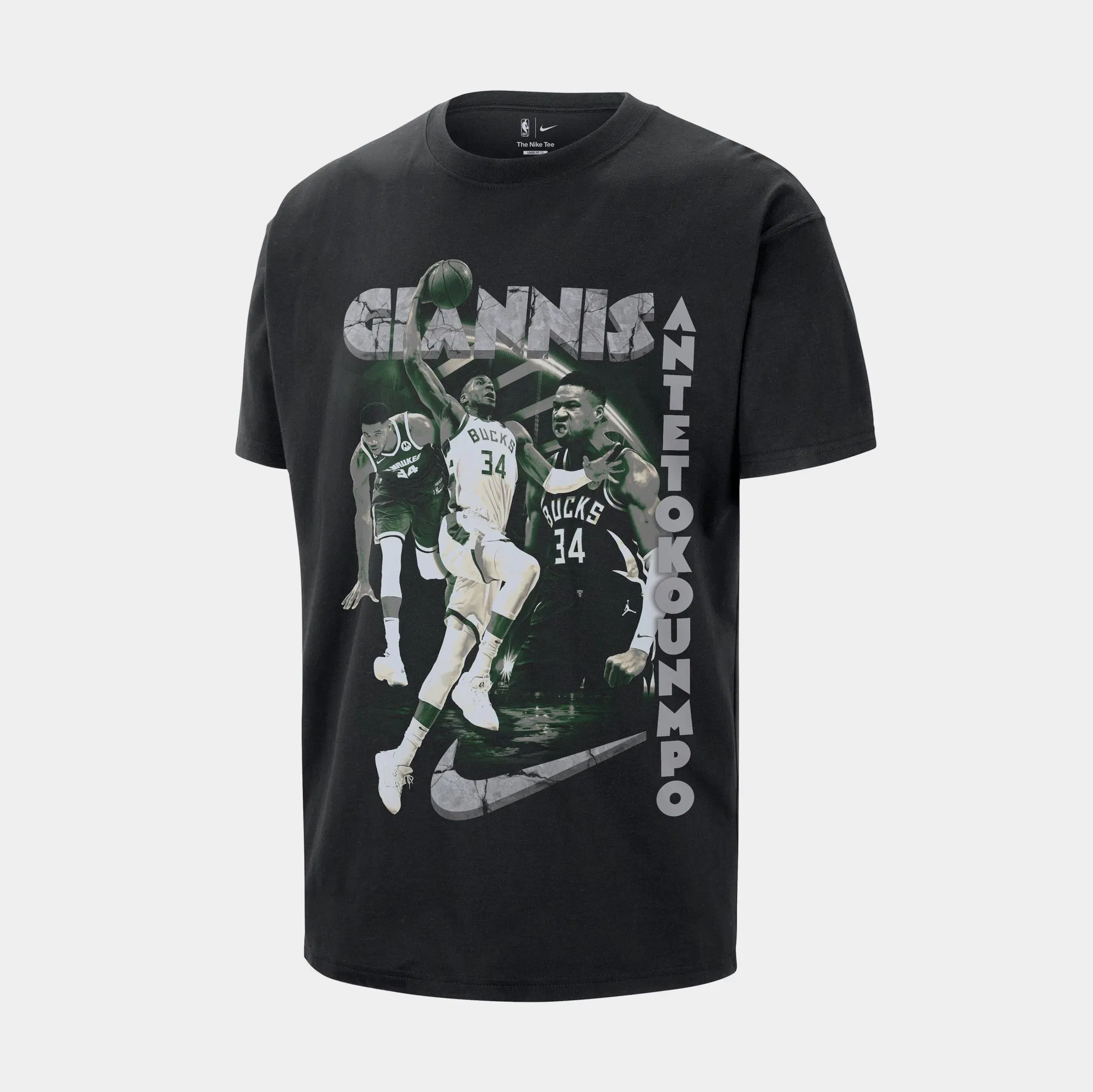 Nike Giannis Antetokounmpo NBA Mens Short Sleeve Shirt (Black)