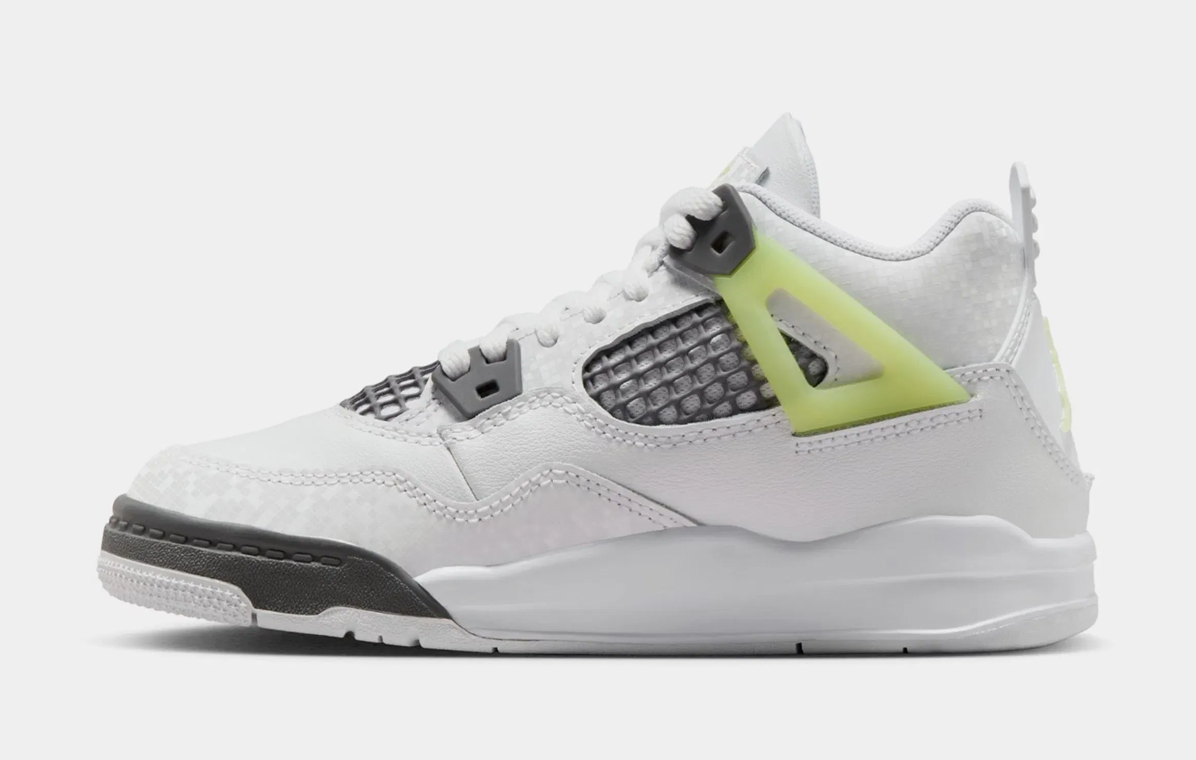 Air Jordan 4 Retro Light Lemon Twist Preschool Lifestyle Shoes (White/Light Lemon Twist/Light Graphite)