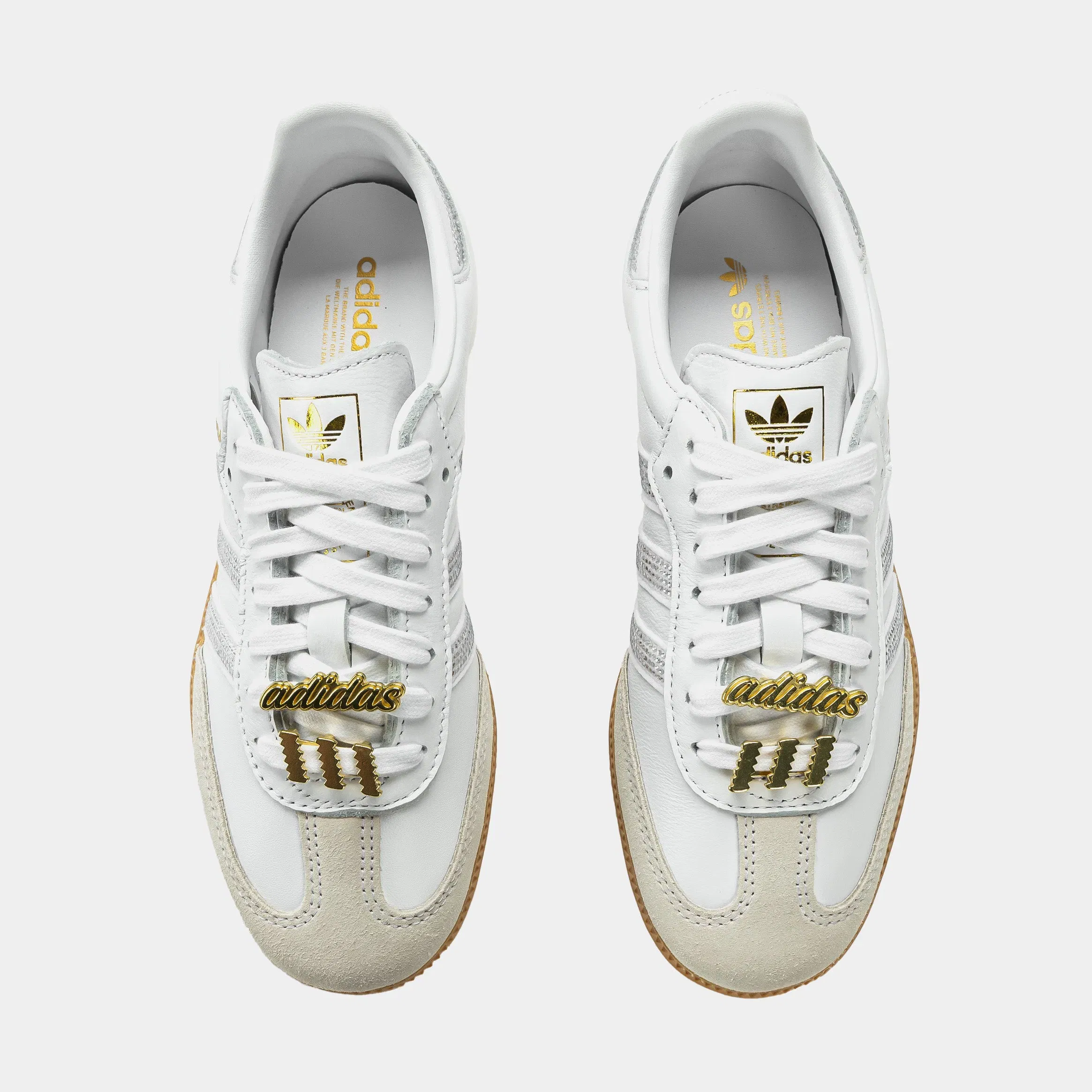 adidas Samba OG Rhinestone Womens Lifestyle Shoes (White/Silver)