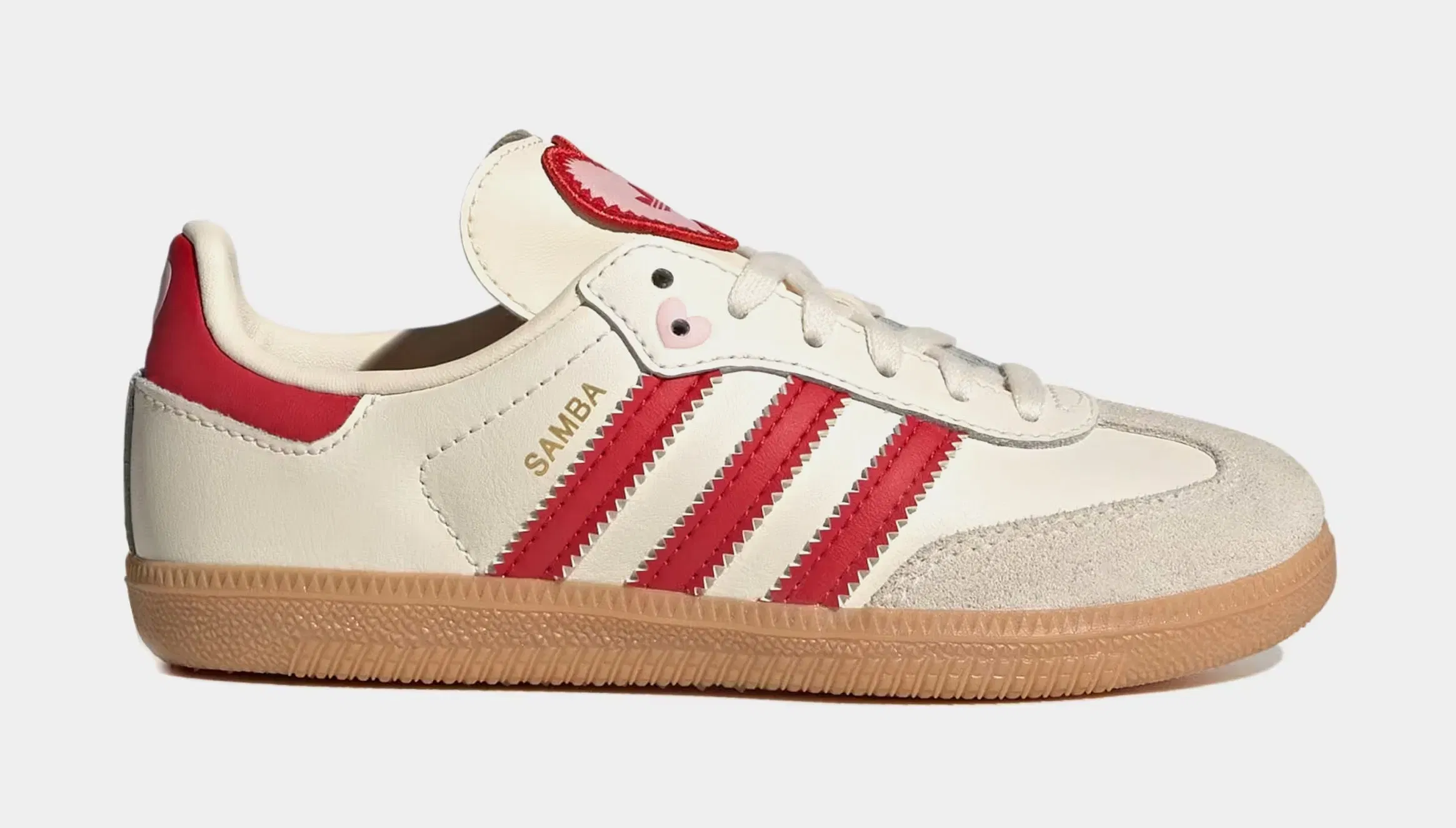 adidas Samba OG Valentines Day Preschool Lifestyle Shoes (Cream White/Better Scarlet/Gum)