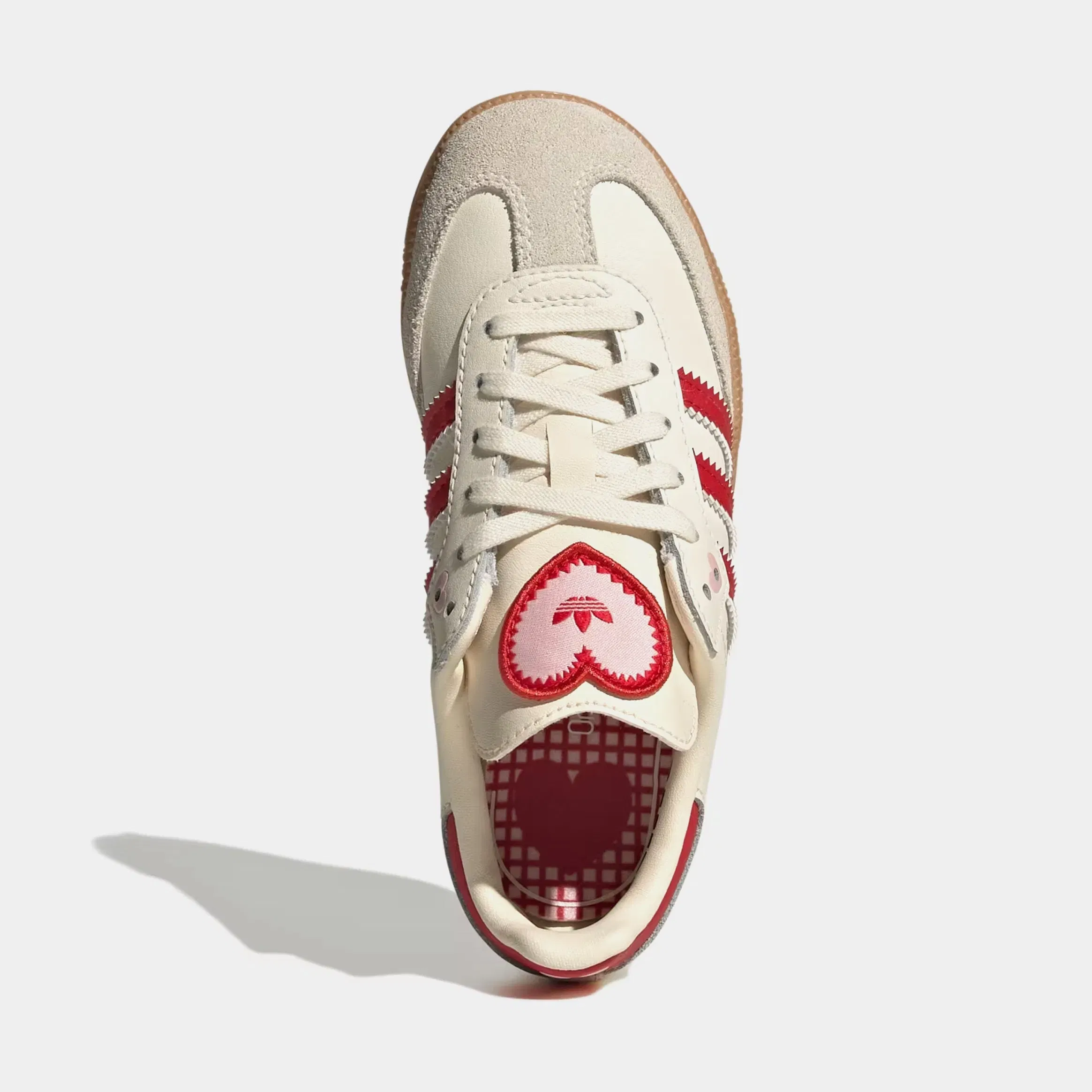 adidas Samba OG Valentines Day Preschool Lifestyle Shoes (Cream White/Better Scarlet/Gum)