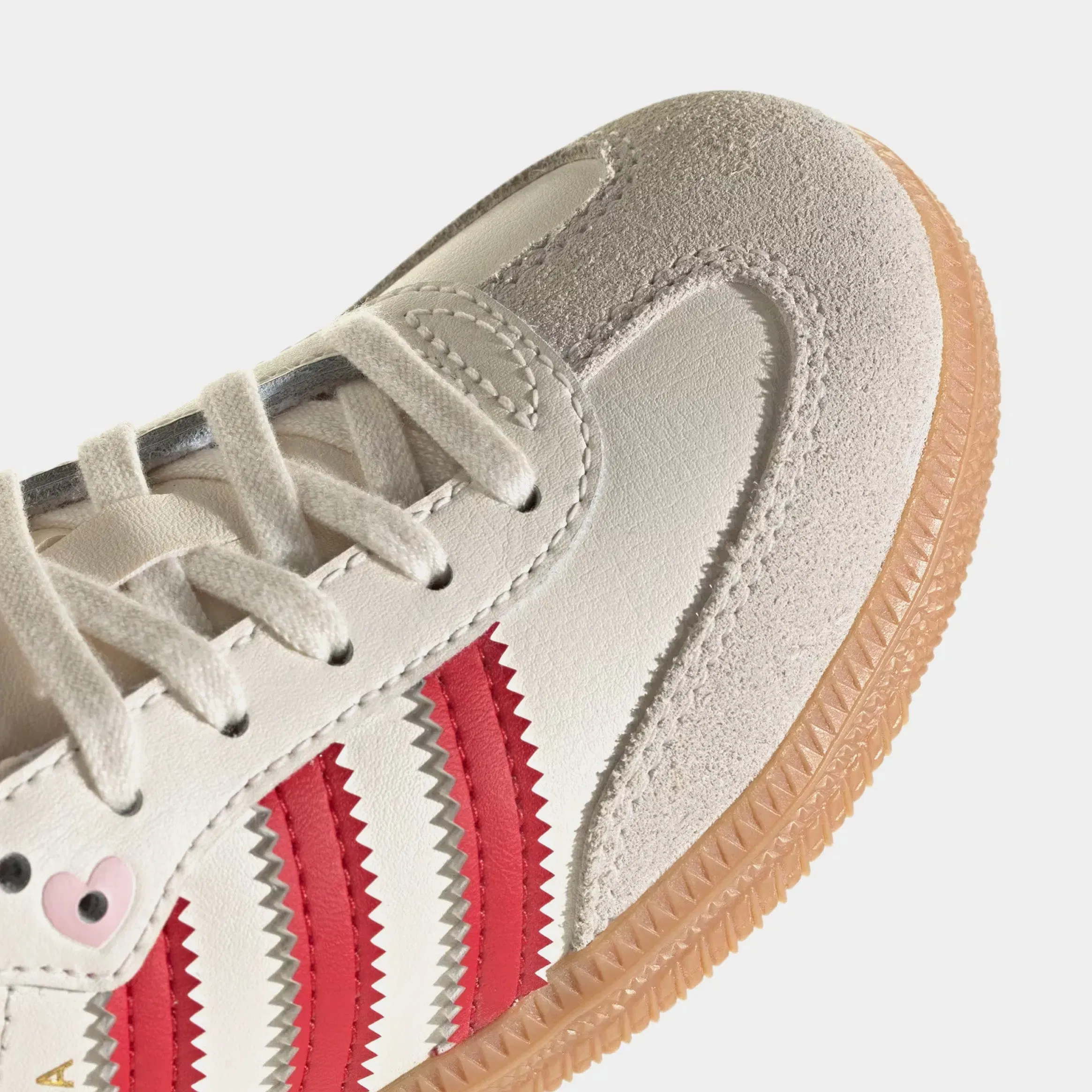 adidas Samba OG Valentines Day Preschool Lifestyle Shoes (Cream White/Better Scarlet/Gum)