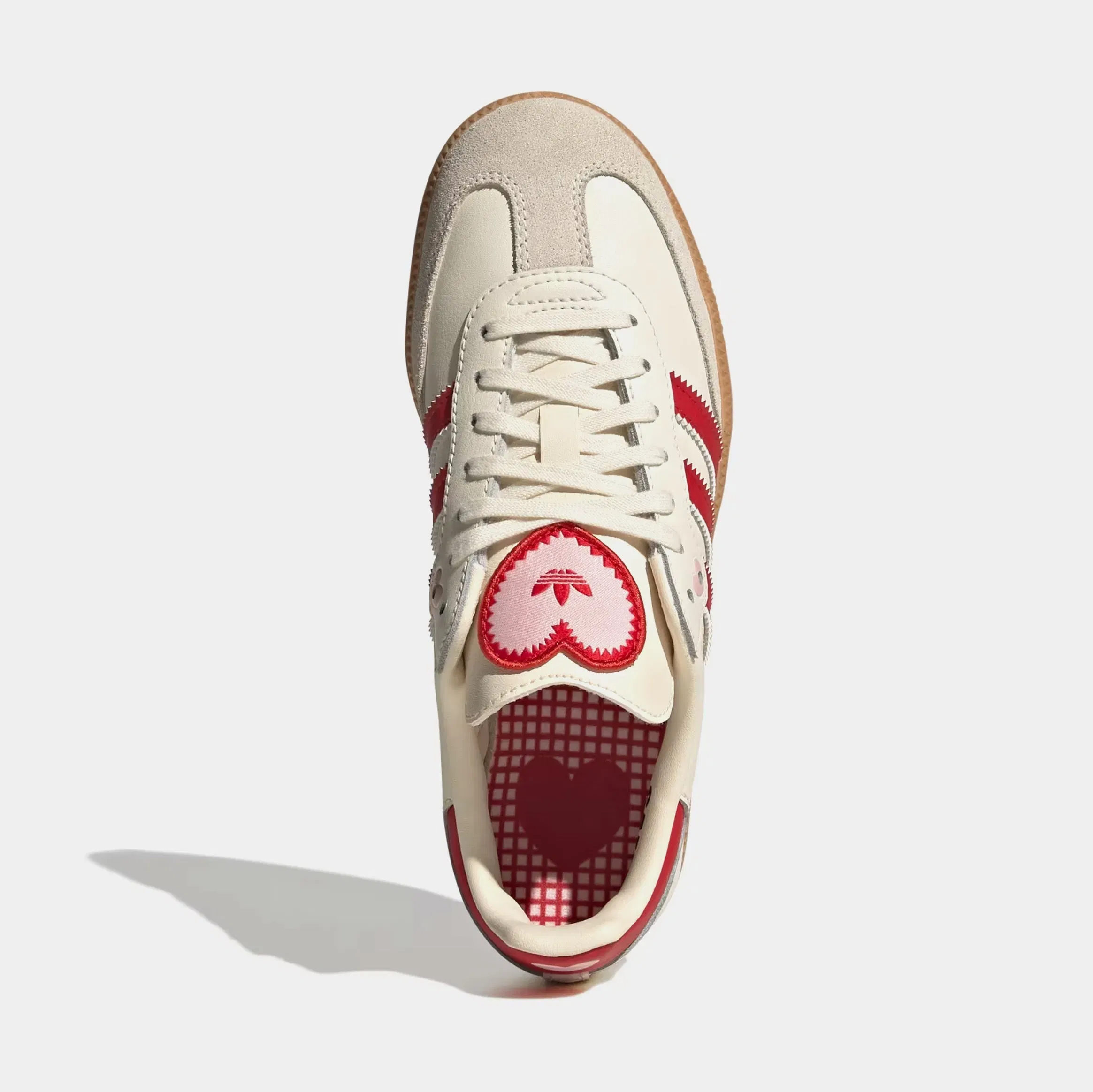 adidas Samba OG Valentines Day Grade School Lifestyle Shoes (Cream White/Better Sarlet/Gum)