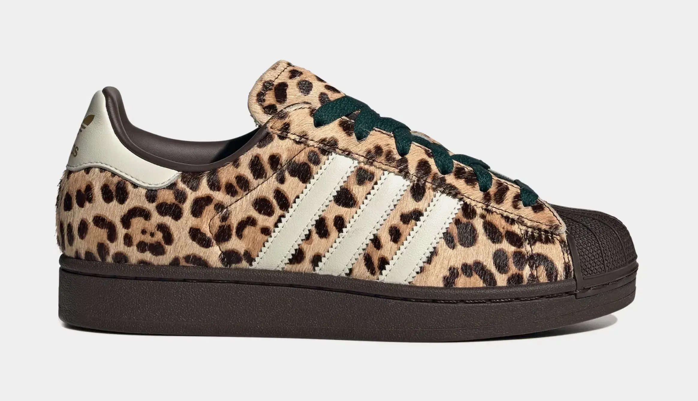 adidas Superstar II Leopard Womens Lifestyle Shoes (Dark Brown/Ivory/Gold Metallic)