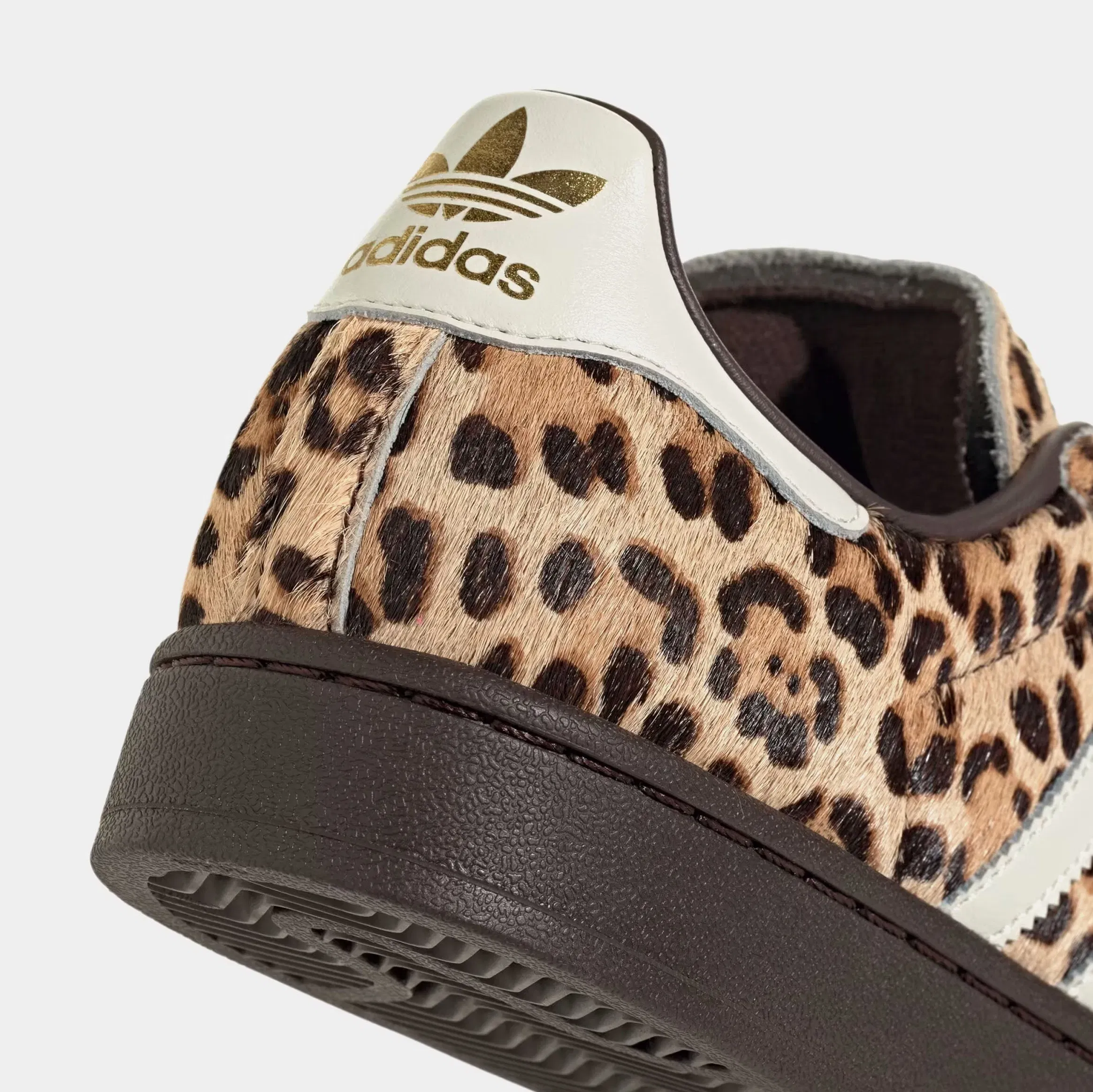 adidas Superstar II Leopard Womens Lifestyle Shoes (Dark Brown/Ivory/Gold Metallic)